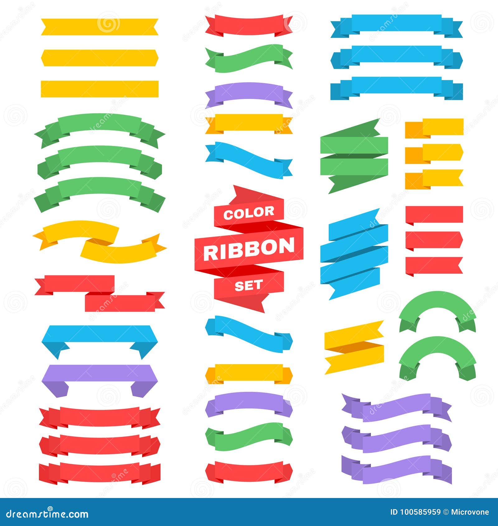 retro text ribbon banners in flat style.  stock