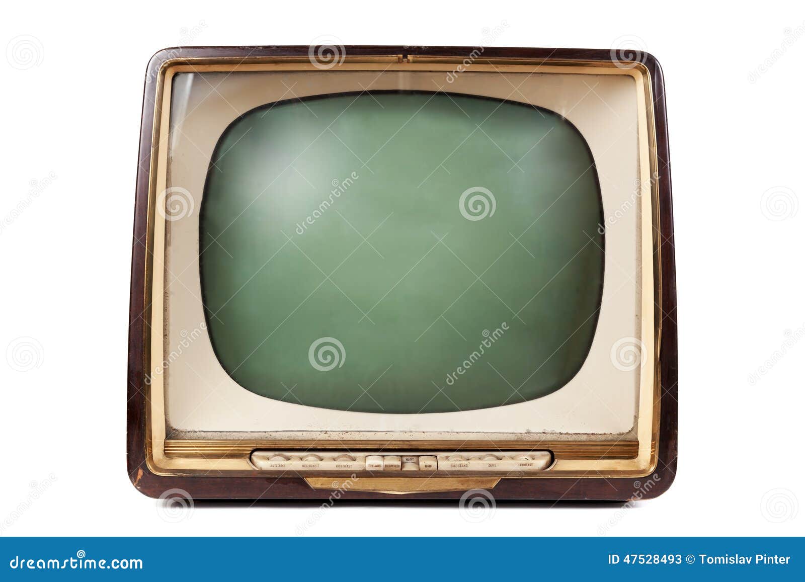 retro tv with wooden case
