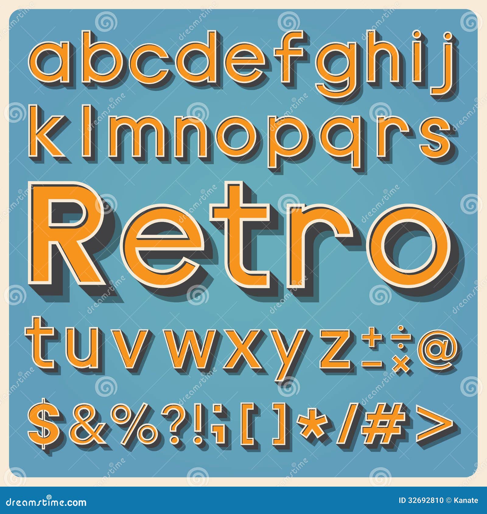 Download Retro Type Font, Vintage Typography . Stock Vector - Illustration of number, season: 32692810