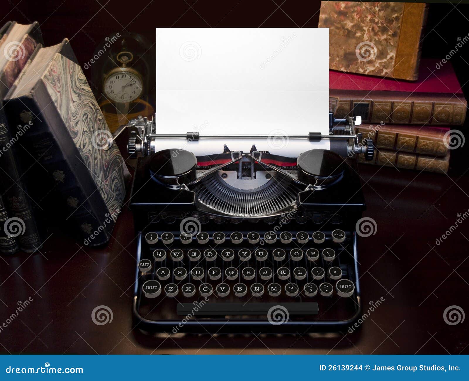 Retro Typewriter & Books Stock Photo Image of writing, editorial