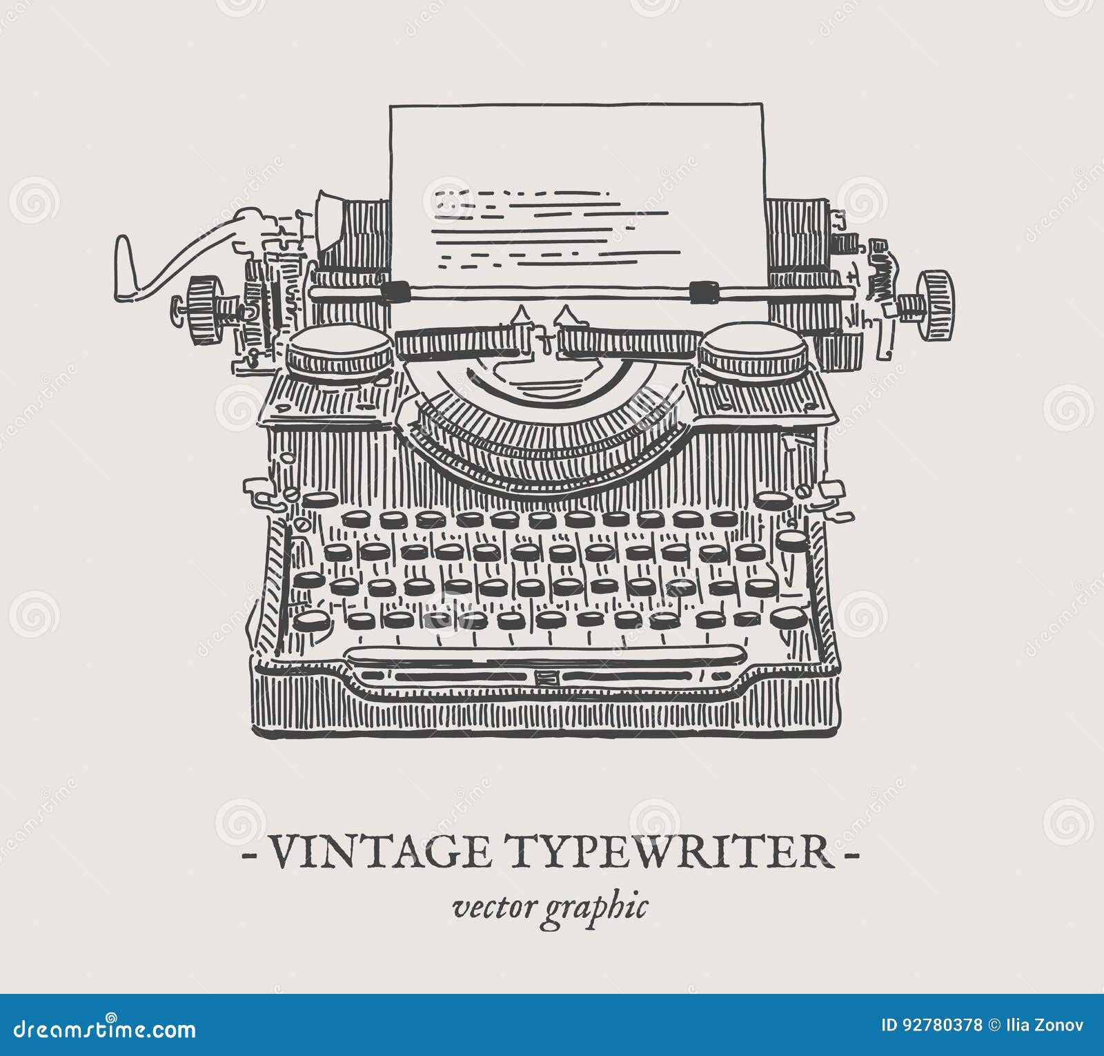 Typewriter Vector Old Vintage Keyboard Machine Retro Type Writer For Writing And Typing