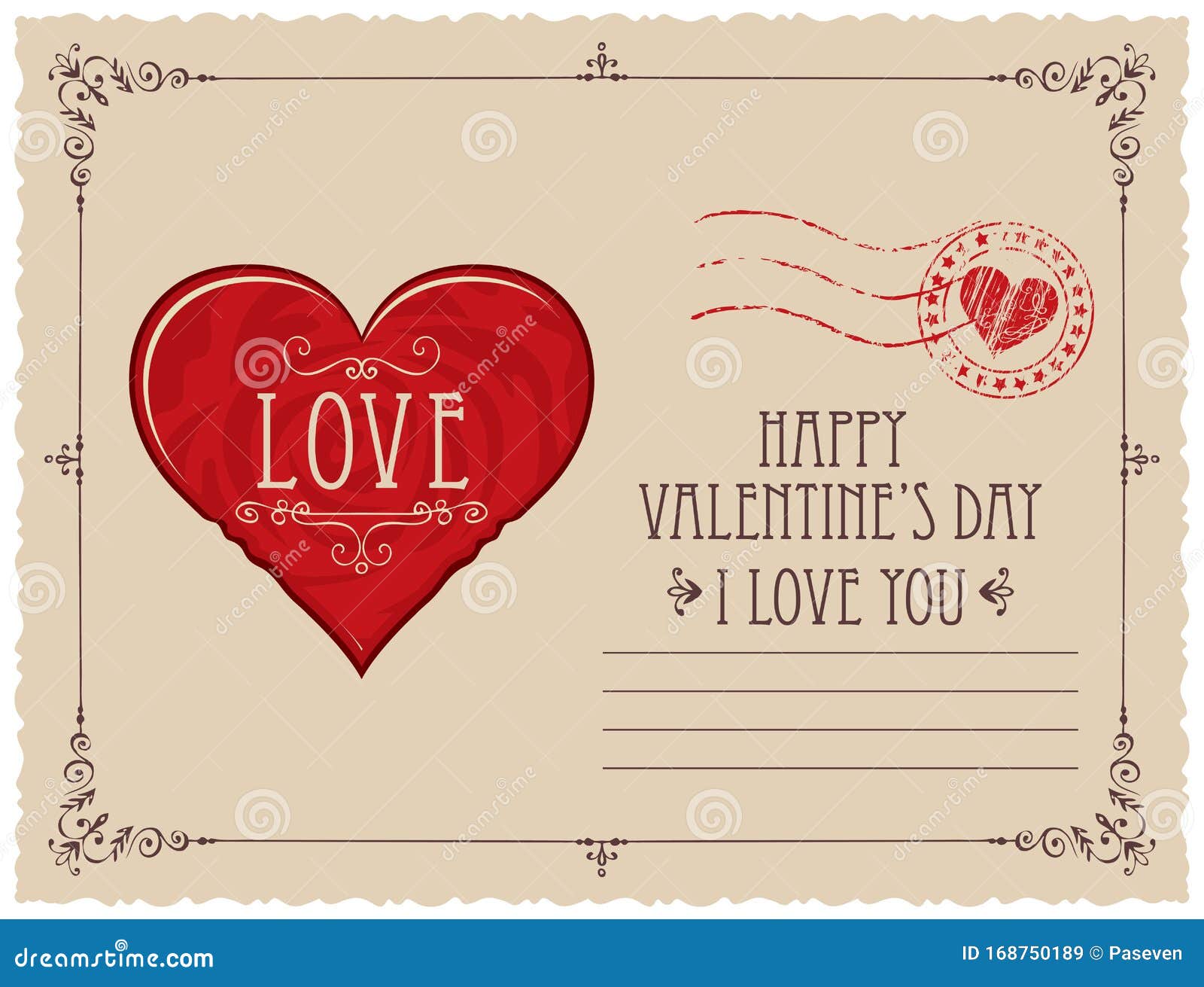 Retro vintage valentines day greeting card design Vector Image