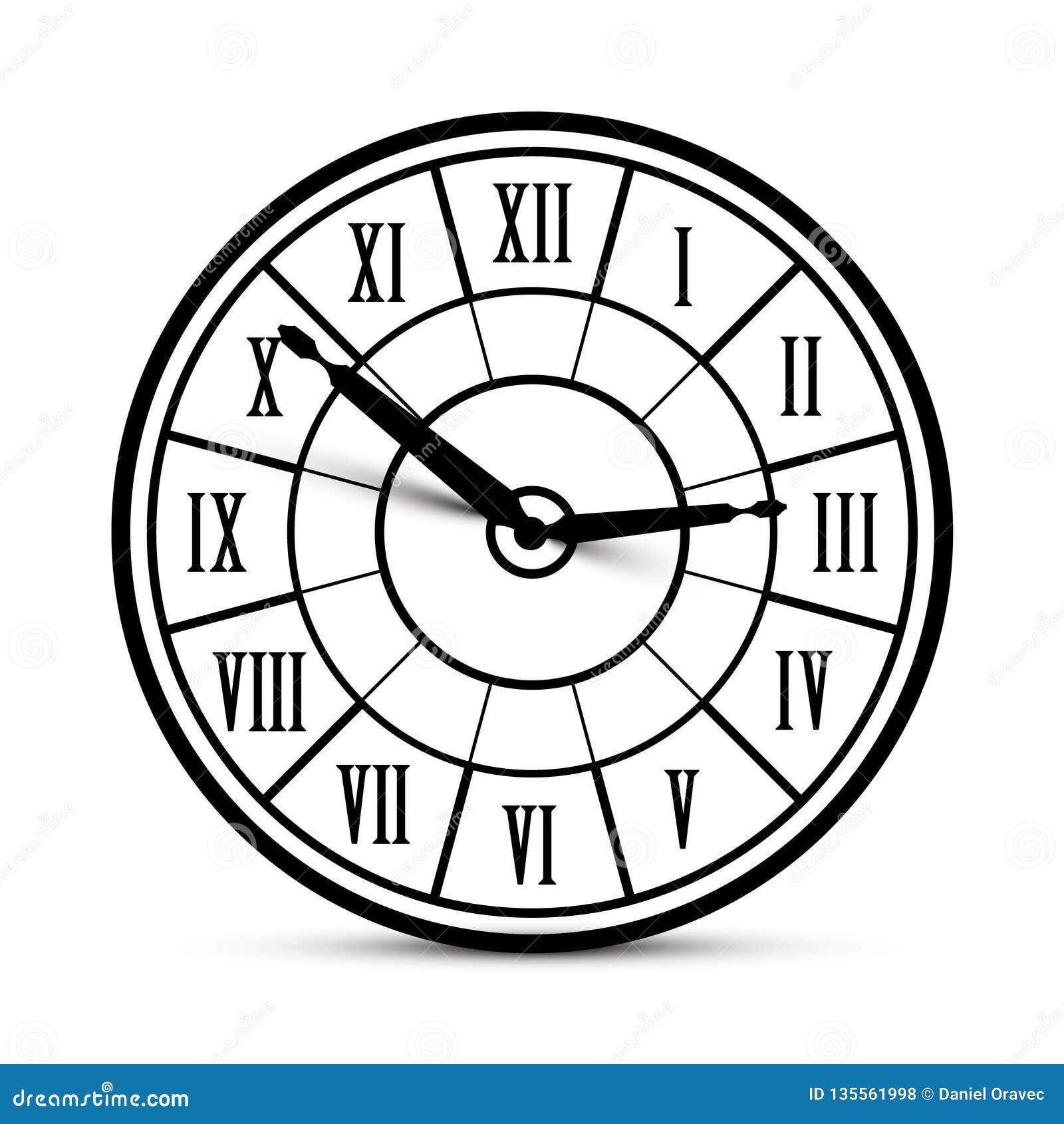 Download Retro Vector Clock Icon With Roman Numbers Stock Vector - Illustration of traditional, roman ...