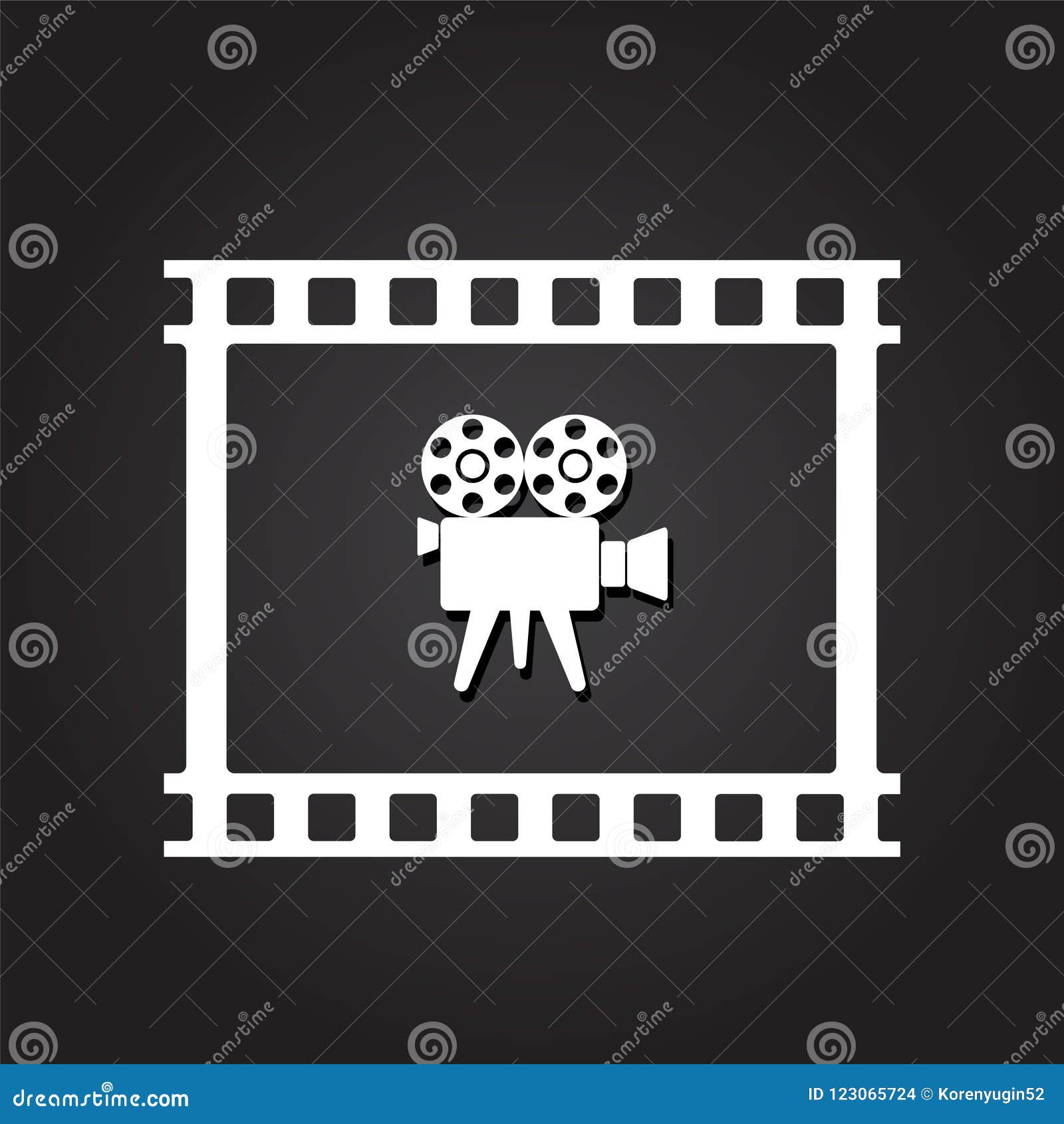 Retro Video Camera in Film Tape on Dark Background with Shadow F Stock ...