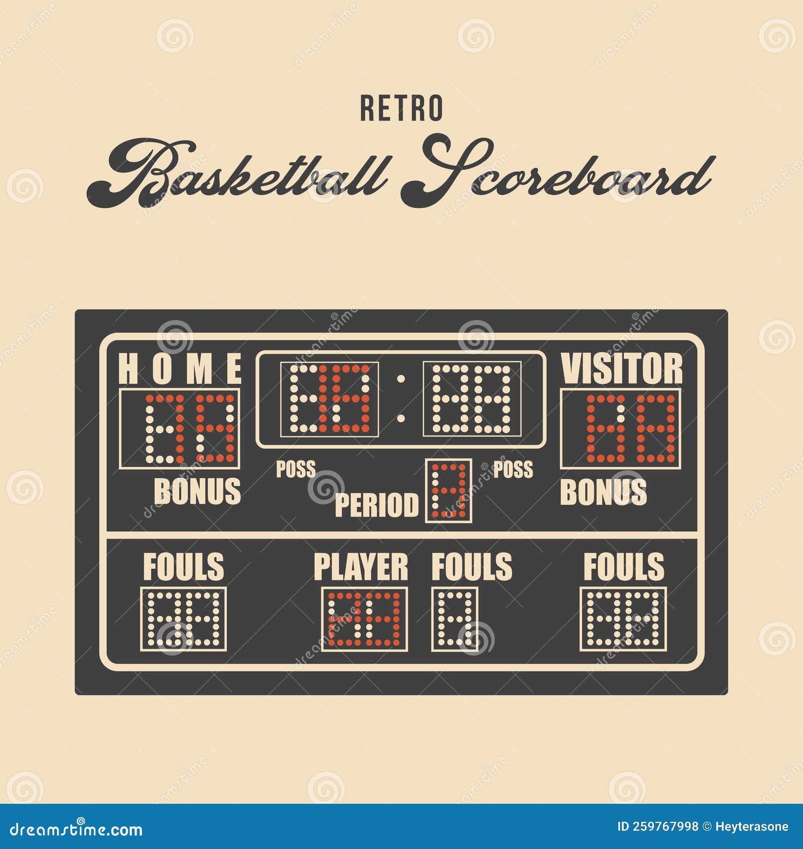 Basketball Scoreboard Cartoon Vector 26341133