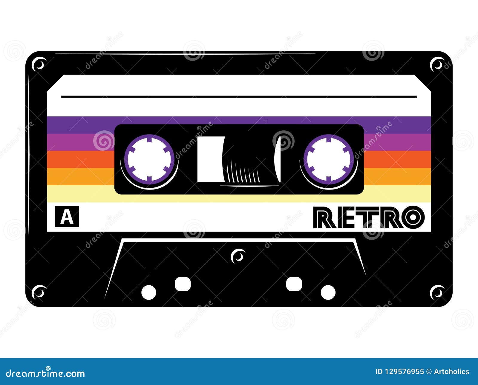 Retro Vintage Cassette Tape Vector Illustration On White Background ...