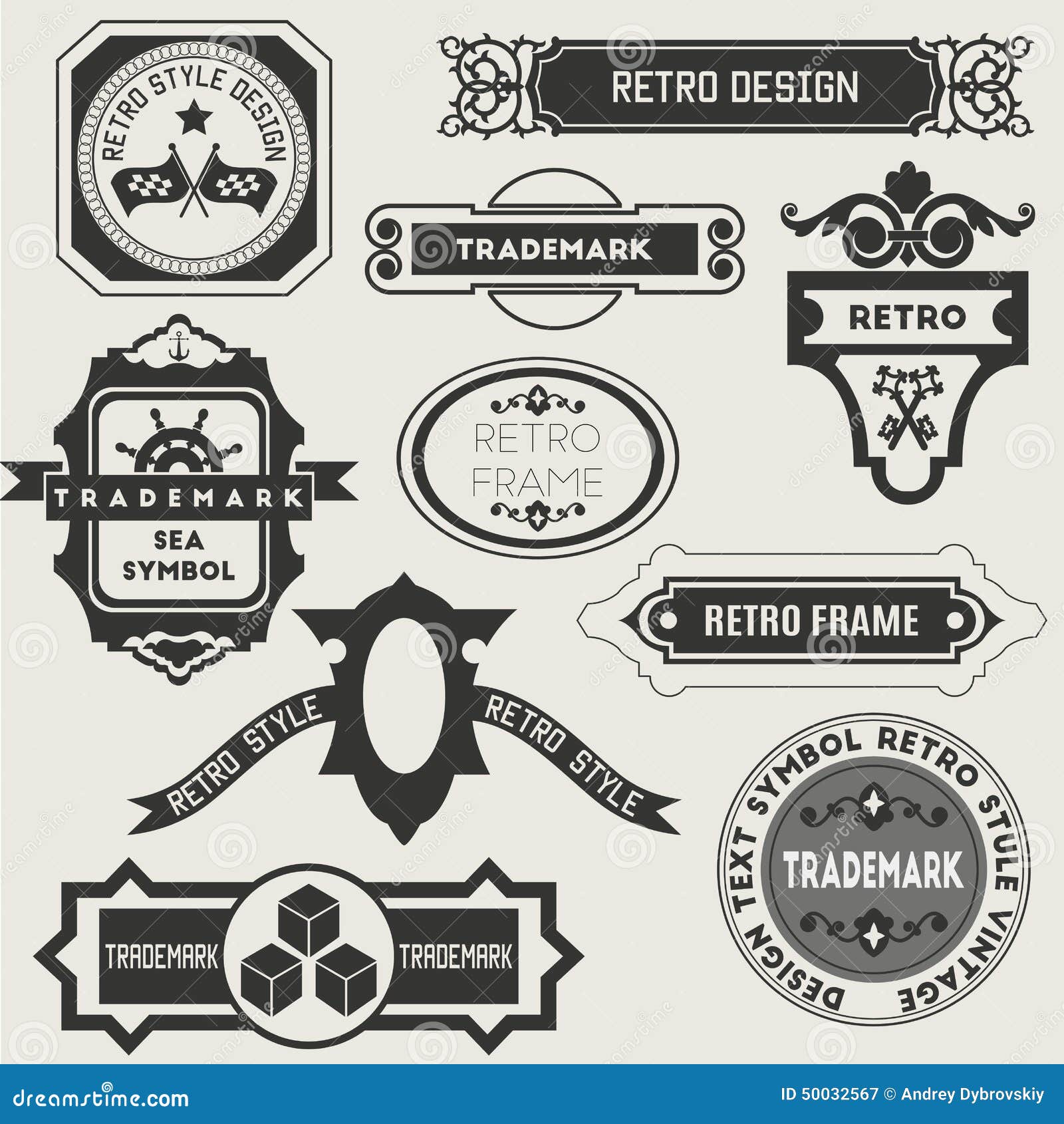 Retro Vintage Insignias or Logotypes Stock Vector - Illustration of ...