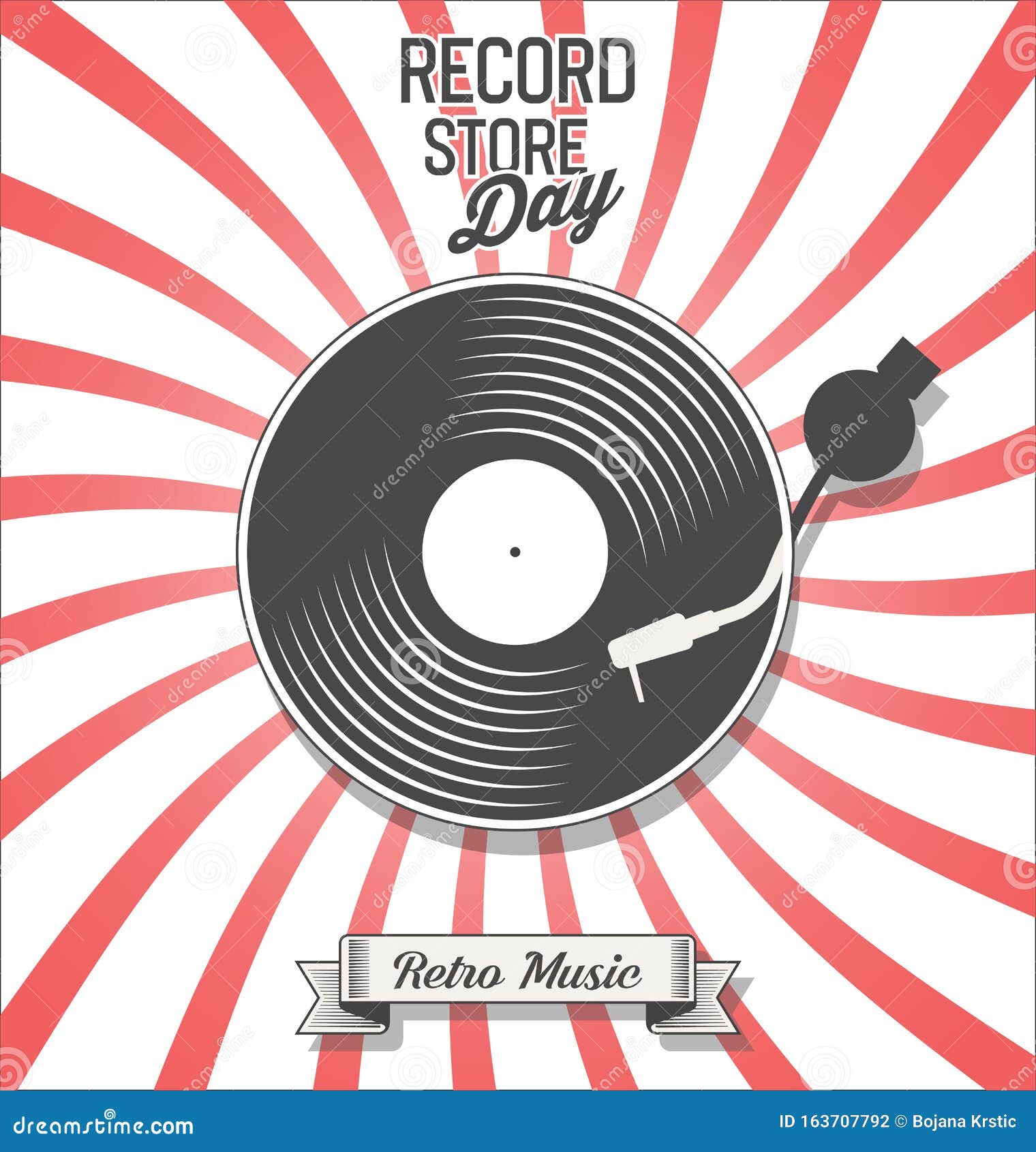 Retro Vinyl Record Store Day Background Stock Illustration Illustration of rock, classic