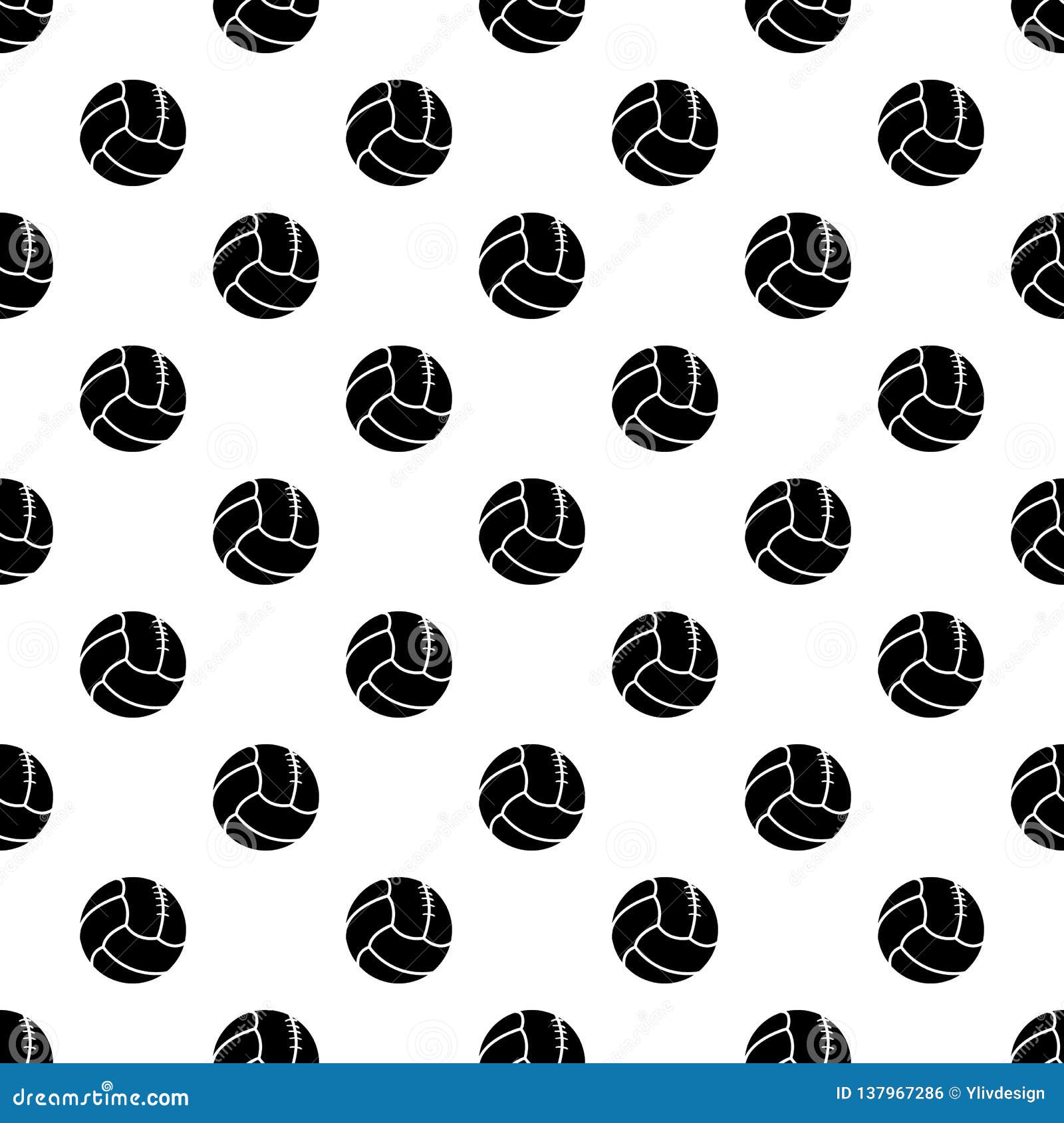 Retro Volleyball Pattern Vector Seamless Stock Vector - Illustration of ...