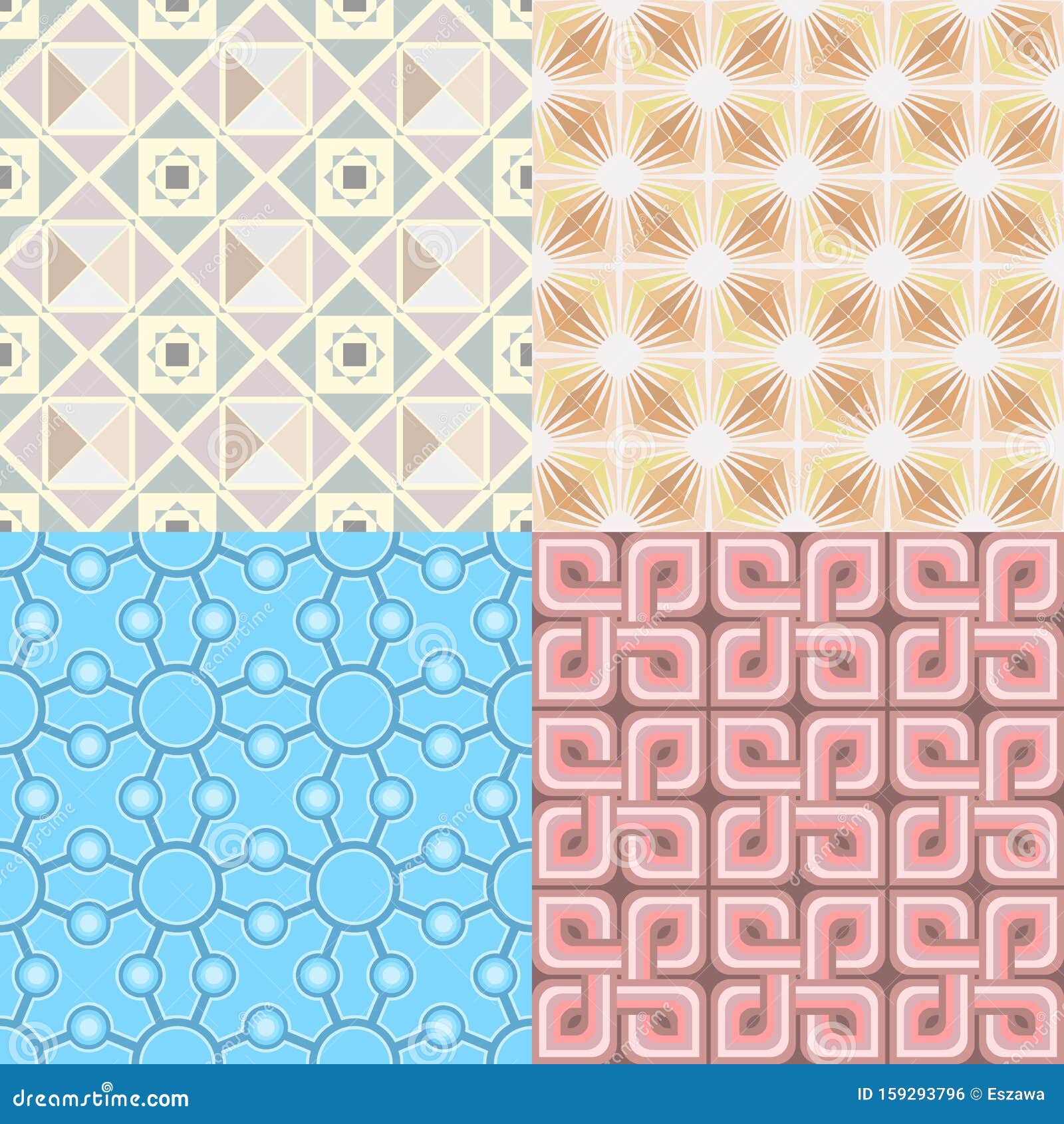Download Retro Wallpaper Set - Vintage Vector Patterns Stock Vector - Illustration of drawing, funky ...