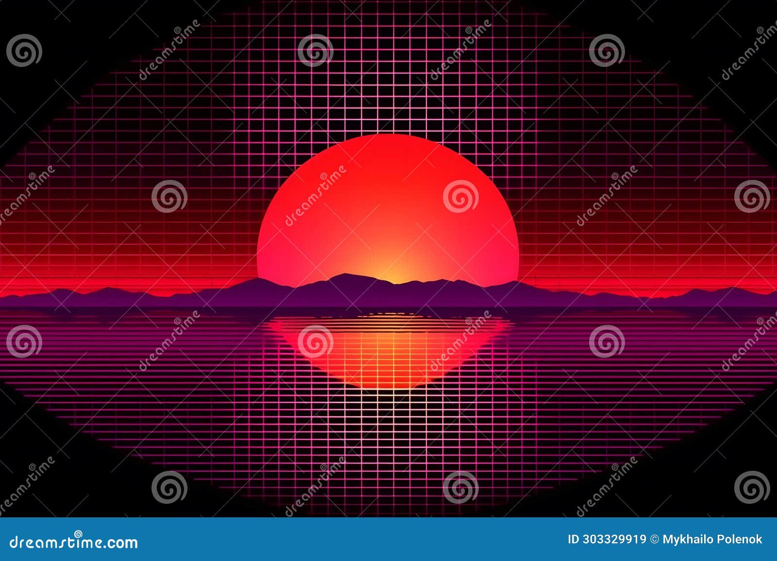 Retro Wave City Background. Neon Night Landscape with a Futuristic City ...