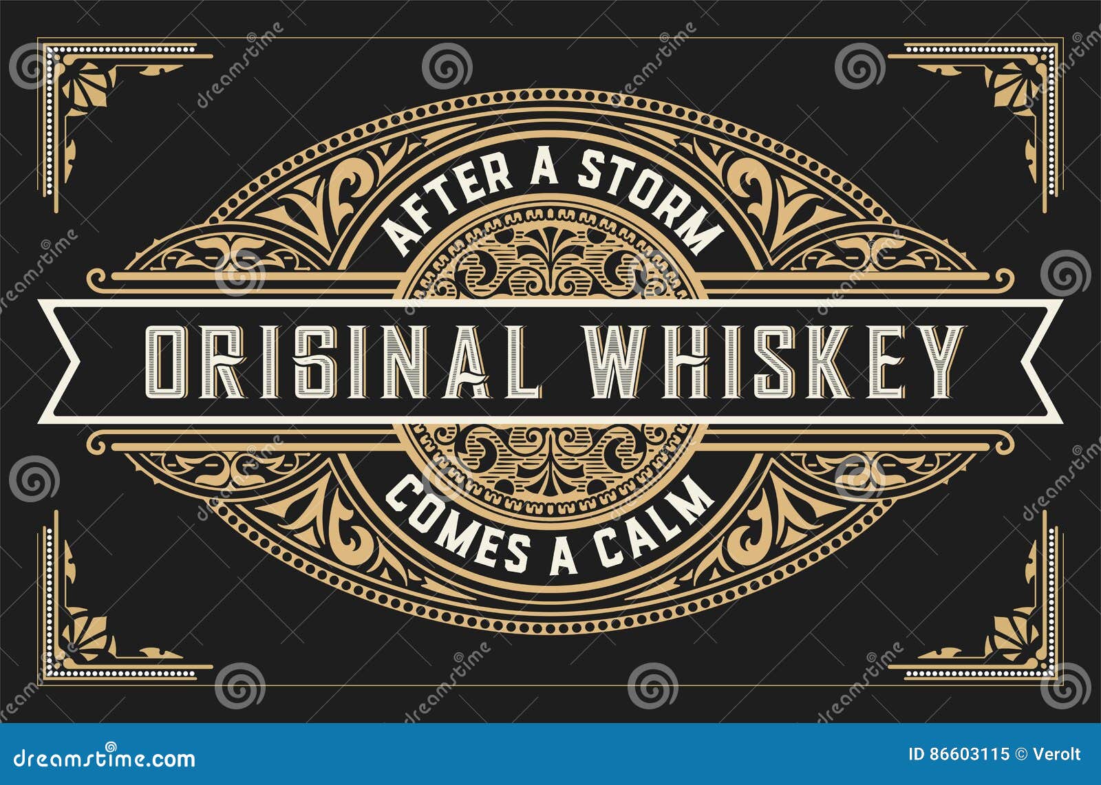 retro whiskey label.