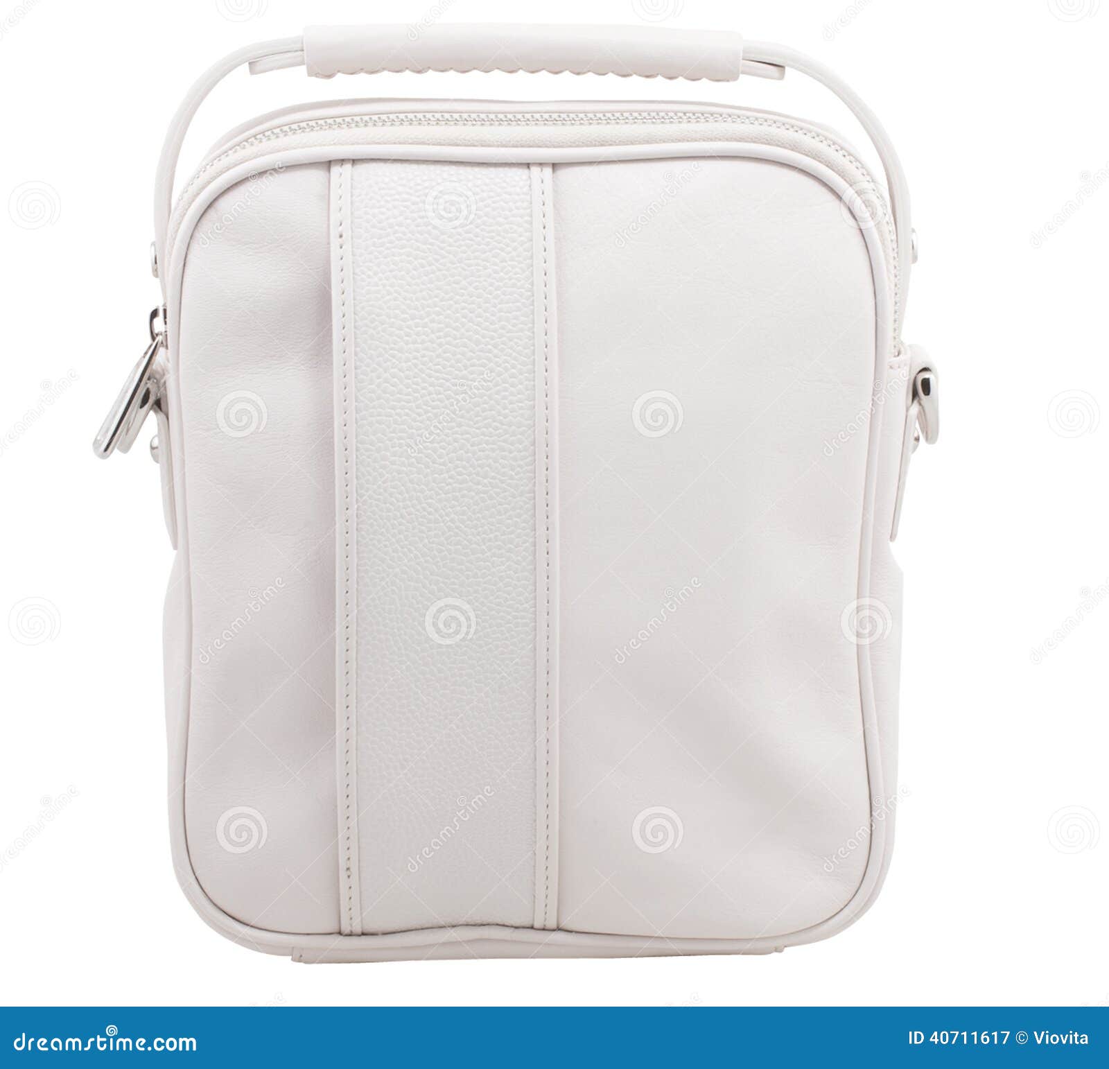 Retro White Leather Sport Bag Stock Image Image of female, brand