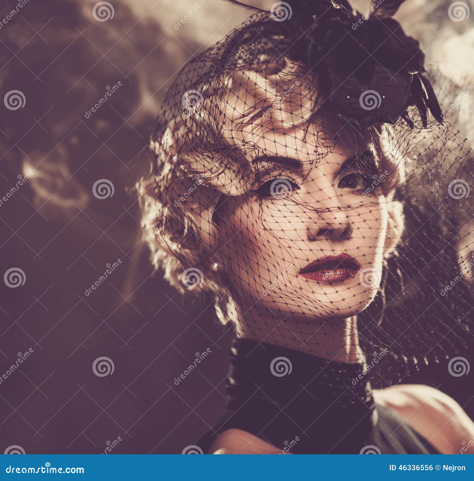 retro woman with beautiful hairdo