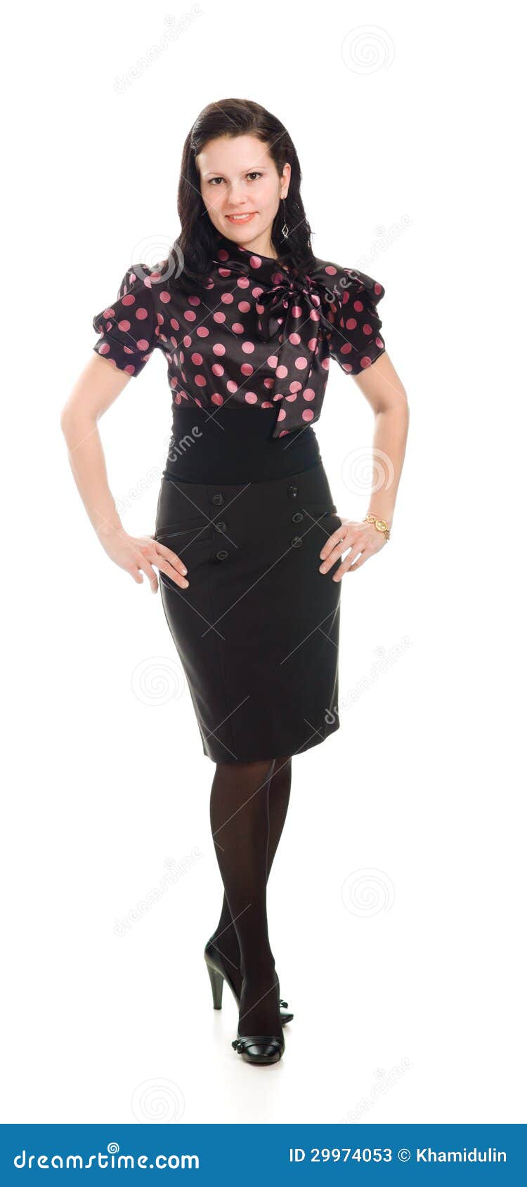 Retro Woman Holding Hands on the Belt Stock Image Image of business