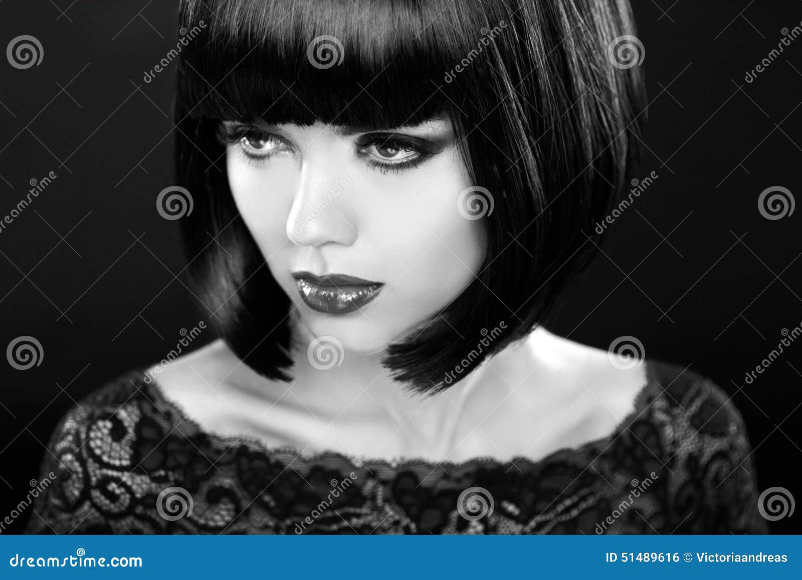 Retro Woman Portrait. Fashion Model Girl Face. Bob Hairstyle Stock Photo - Image of lady, beauty: 51489616 Retro Woman Portrait. Fashion Model Girl Face. Bob Hairstyle Stock Photo - Image of lady, beauty: 51489616