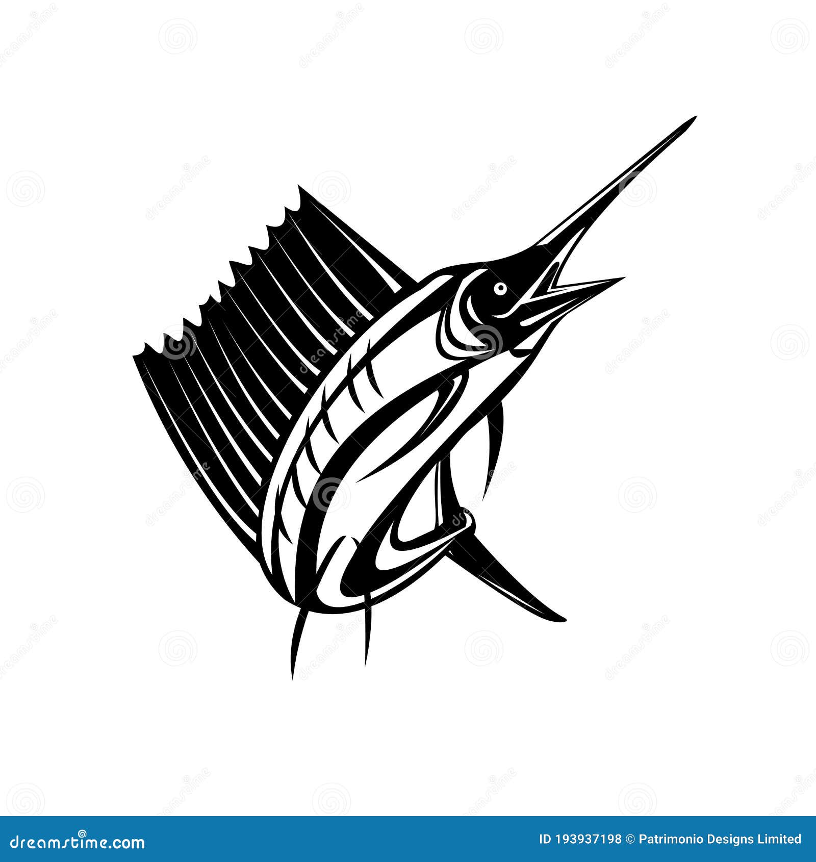 sailfish jumping line art sailfish jumping line art