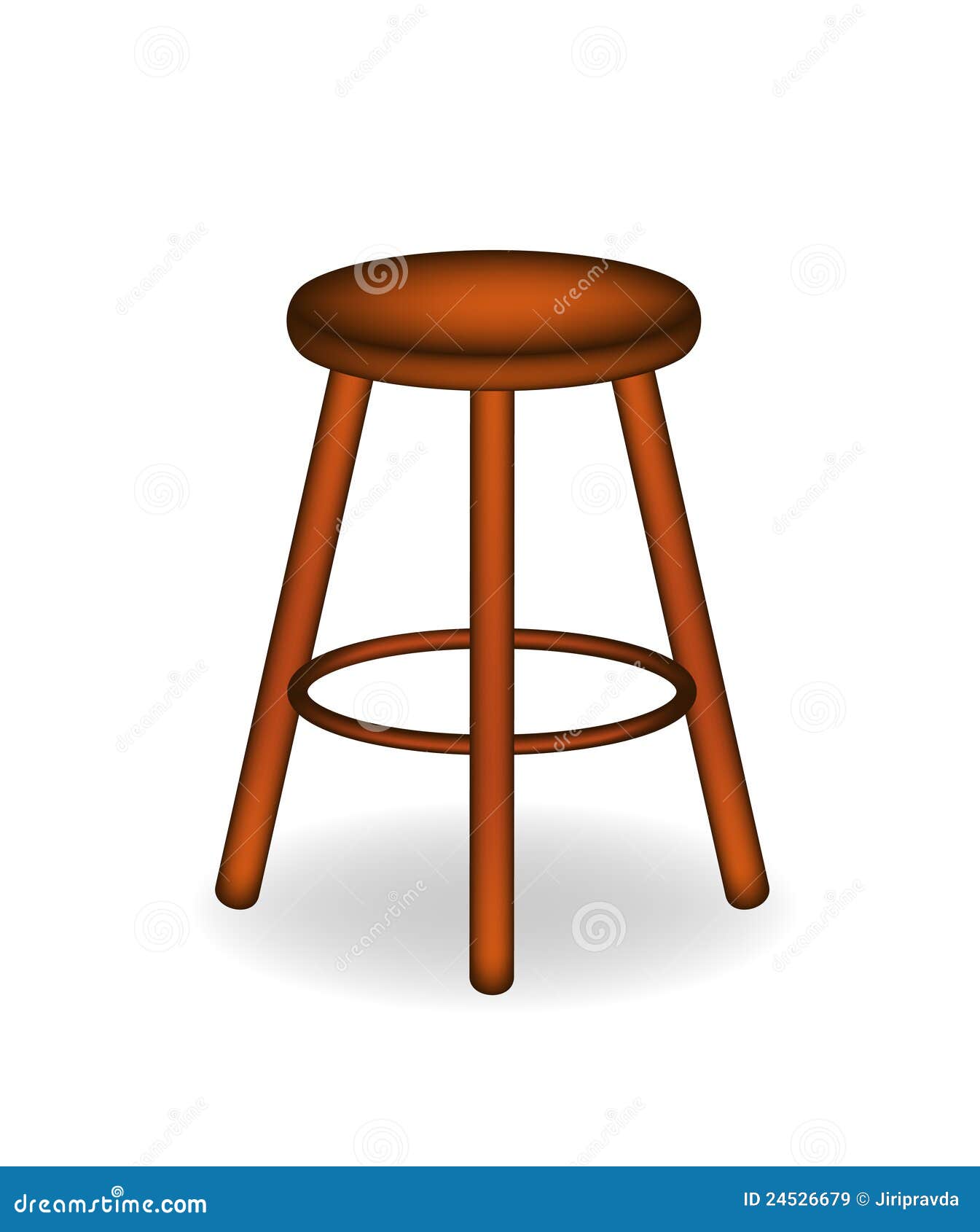Retro wooden stool stock vector. Image of interior, wooden 