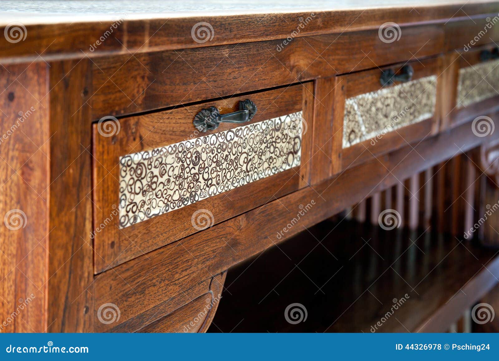 Retro Wooden Table Stock Photo Image Of Oriental Asian 44326978