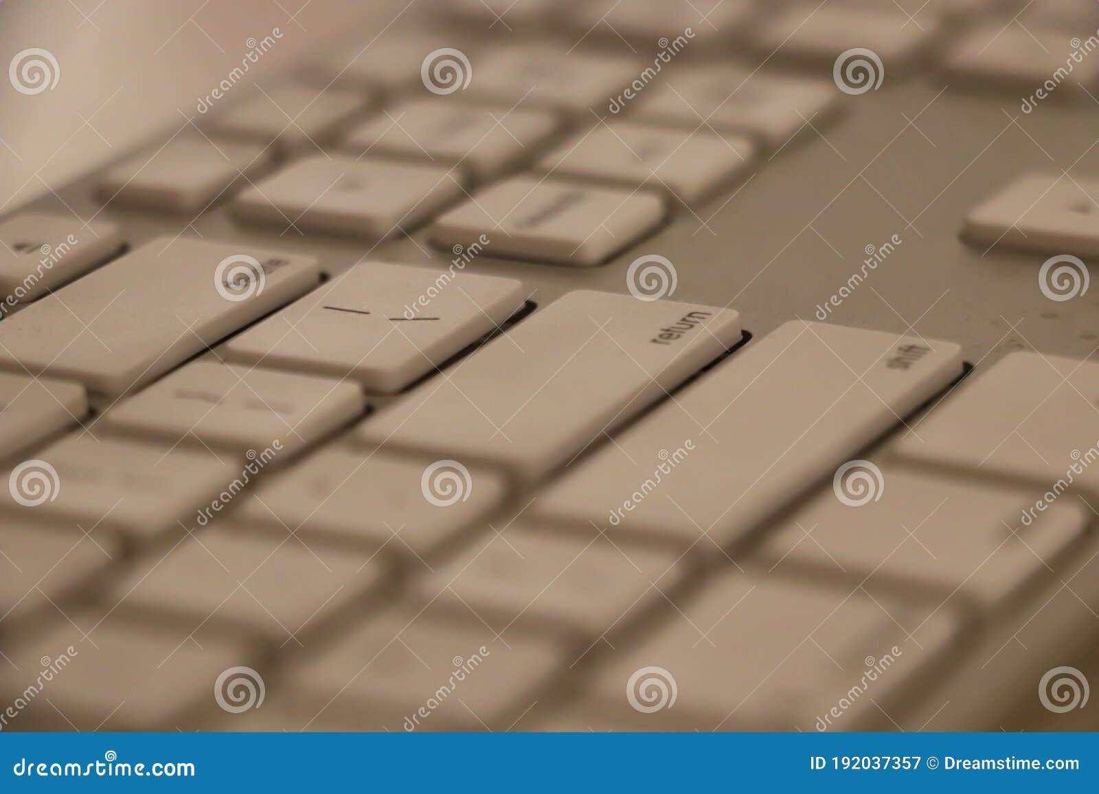 Return Button On White Keyboard, Computer Technology Stock Image