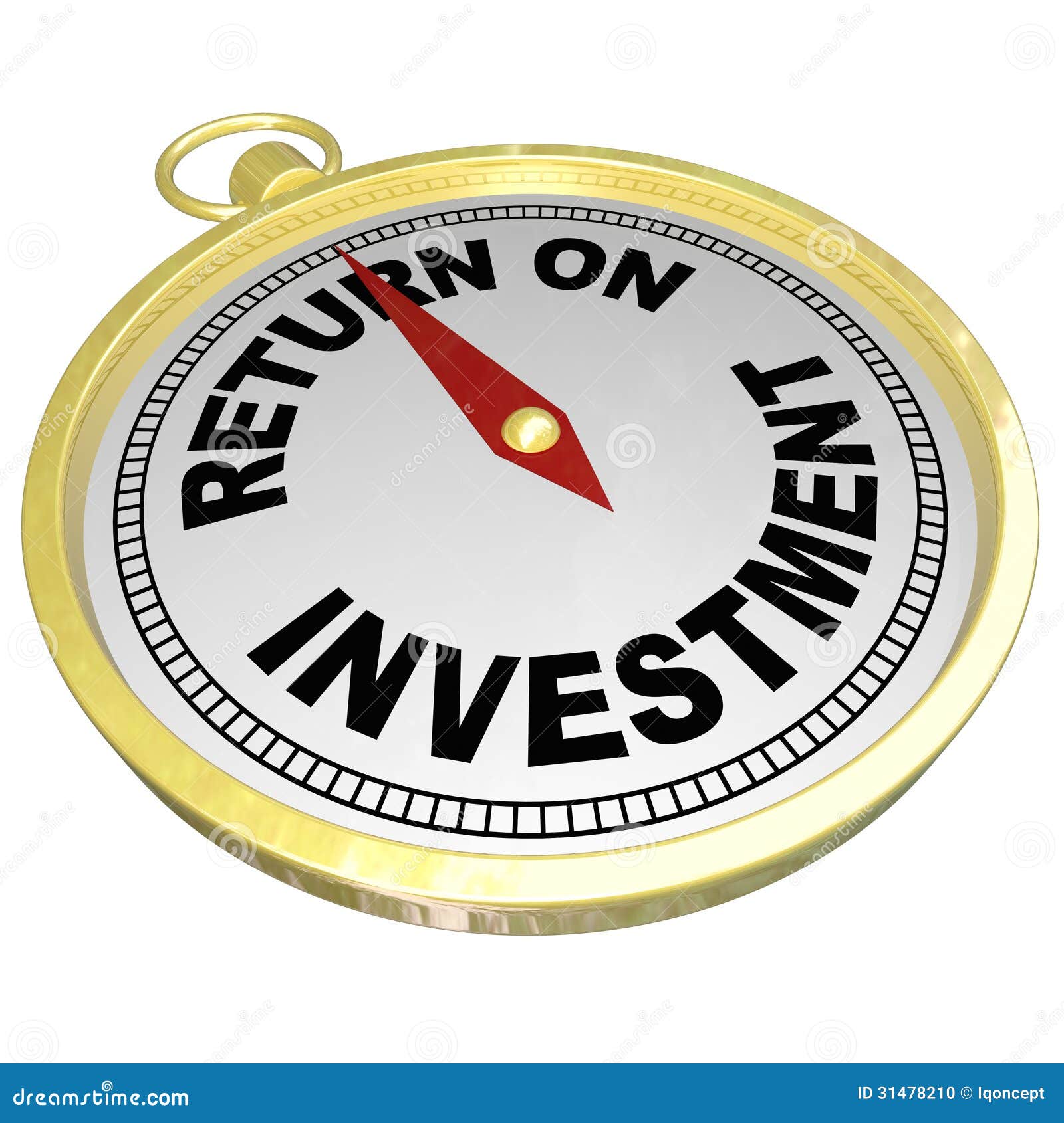 return on investment compass pointing to roi money choices