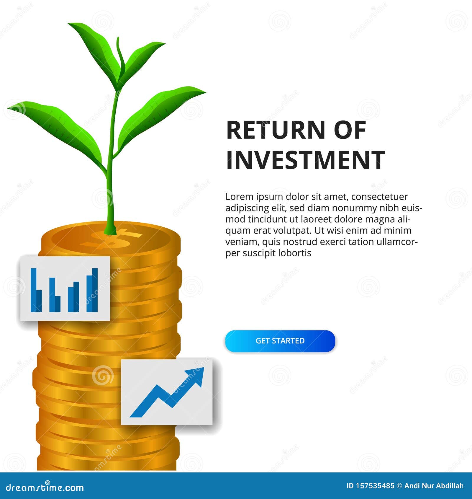 Return Of Investment Growth Investing Stock Market Golden
