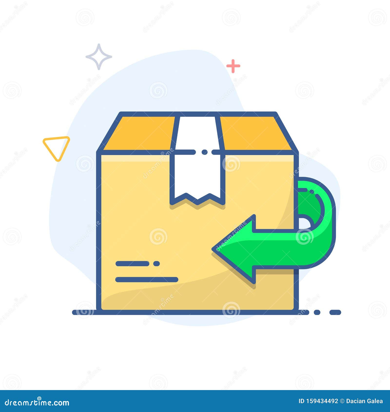 return policy  sign. exchange of goods line icon. return arrow and delivery box .