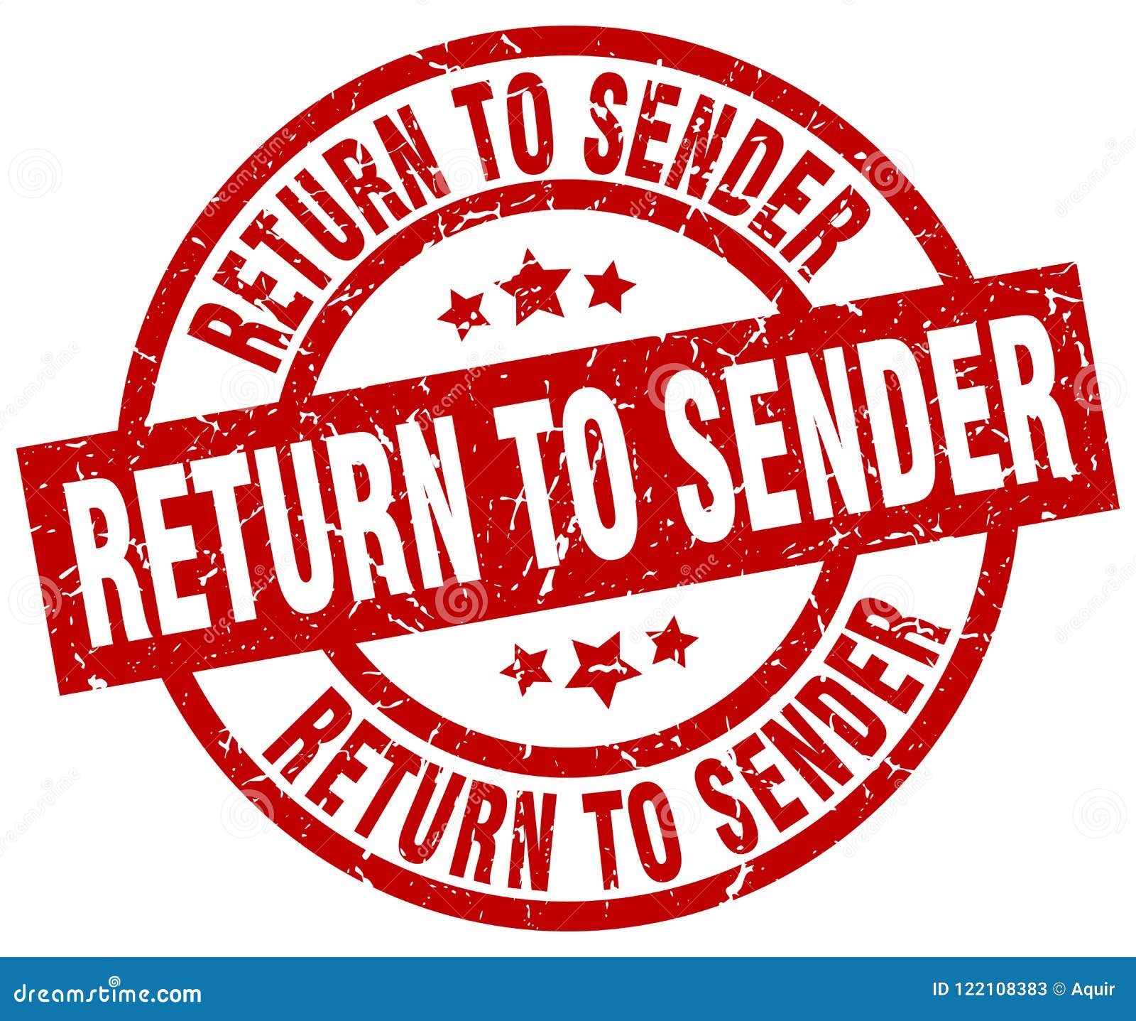 Return To Sender Stamp Stock Vector Illustration Of Grunge 122108383