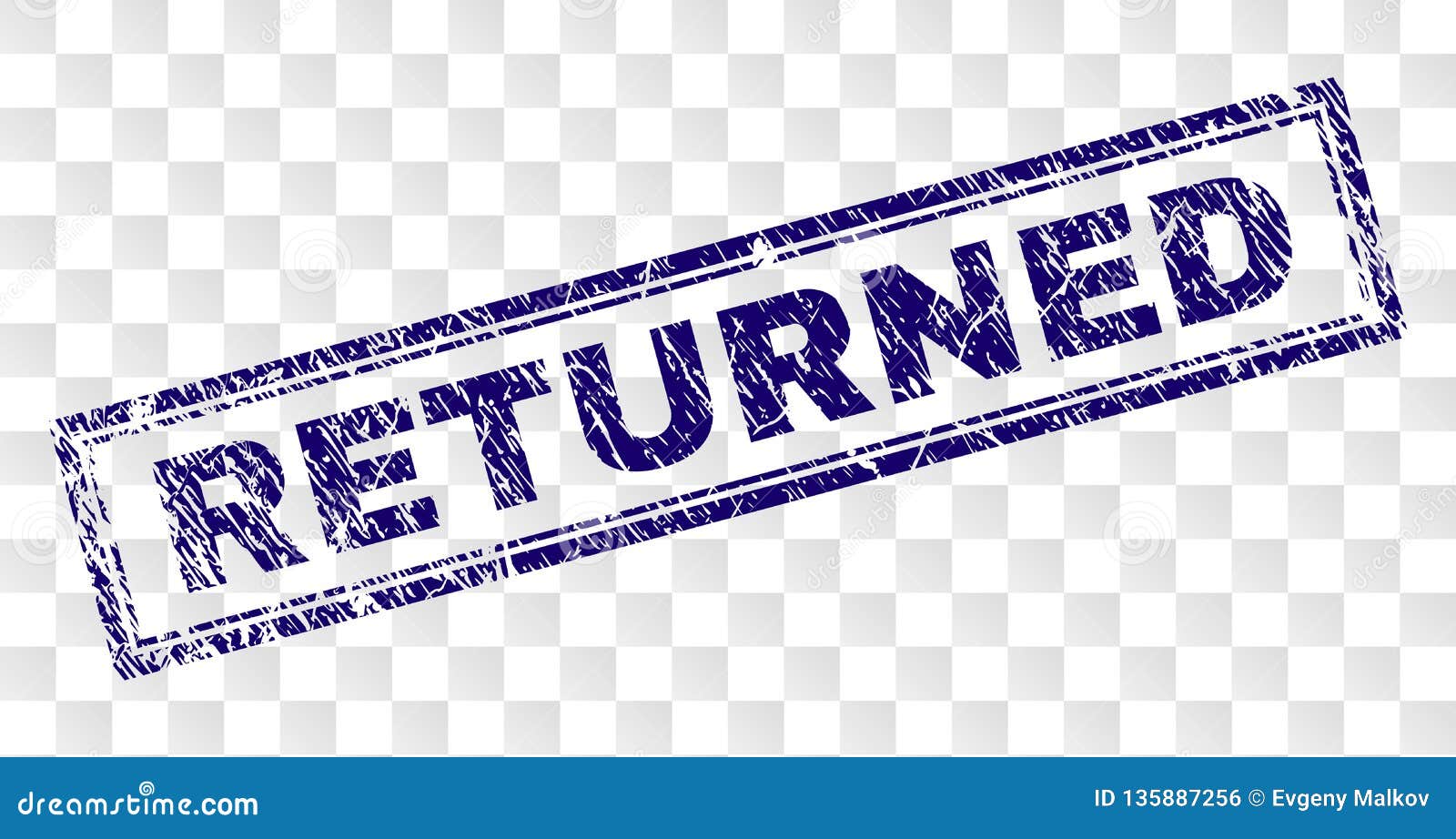 Grunge RETURNED Rectangle Stamp Stock Vector Illustration of design