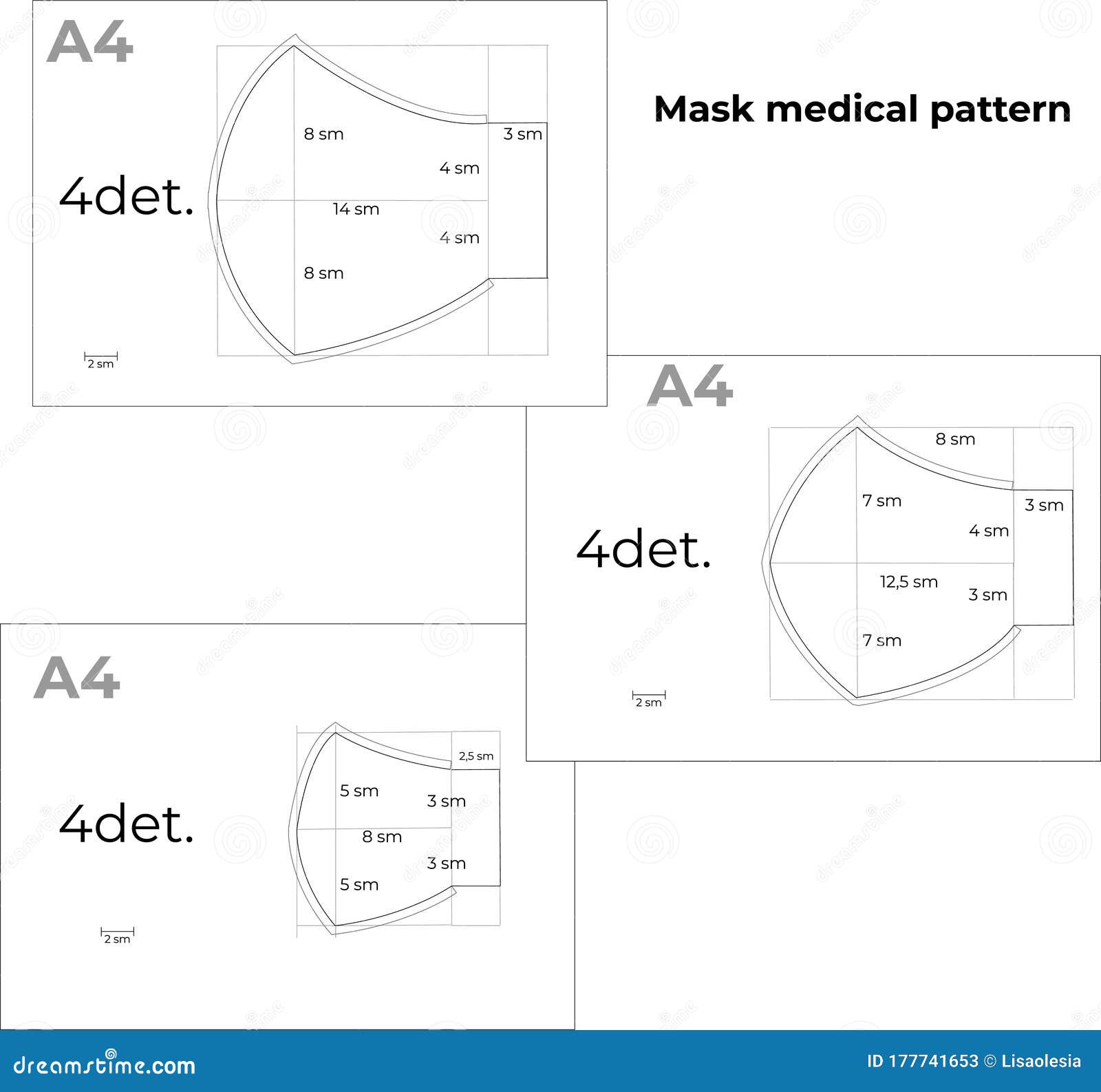 Reusable Medical Mask Template Against Influenza Viruses Instructions For Printing A4 Format free-surgical-mask-pattern-instructions