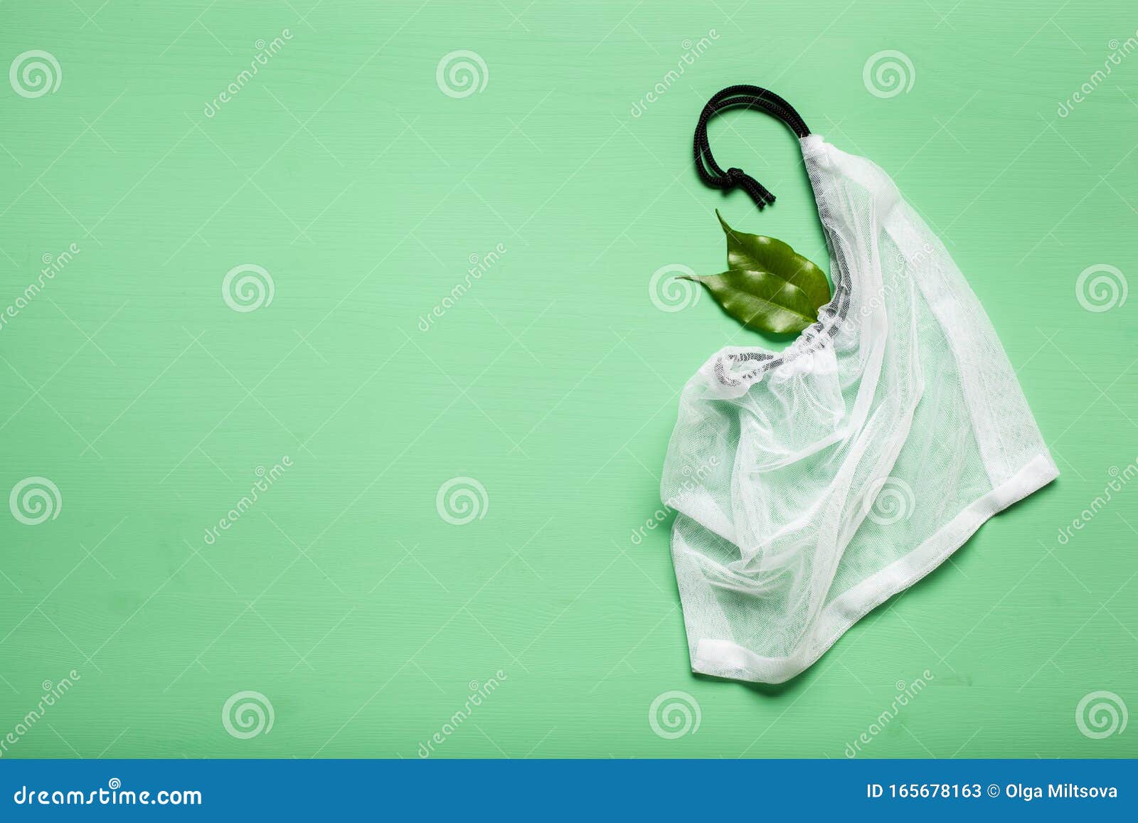 Reusable Mesh Nylon Bag, Plastic Free Zero Waste Concept Stock Image Image of trendy, flat