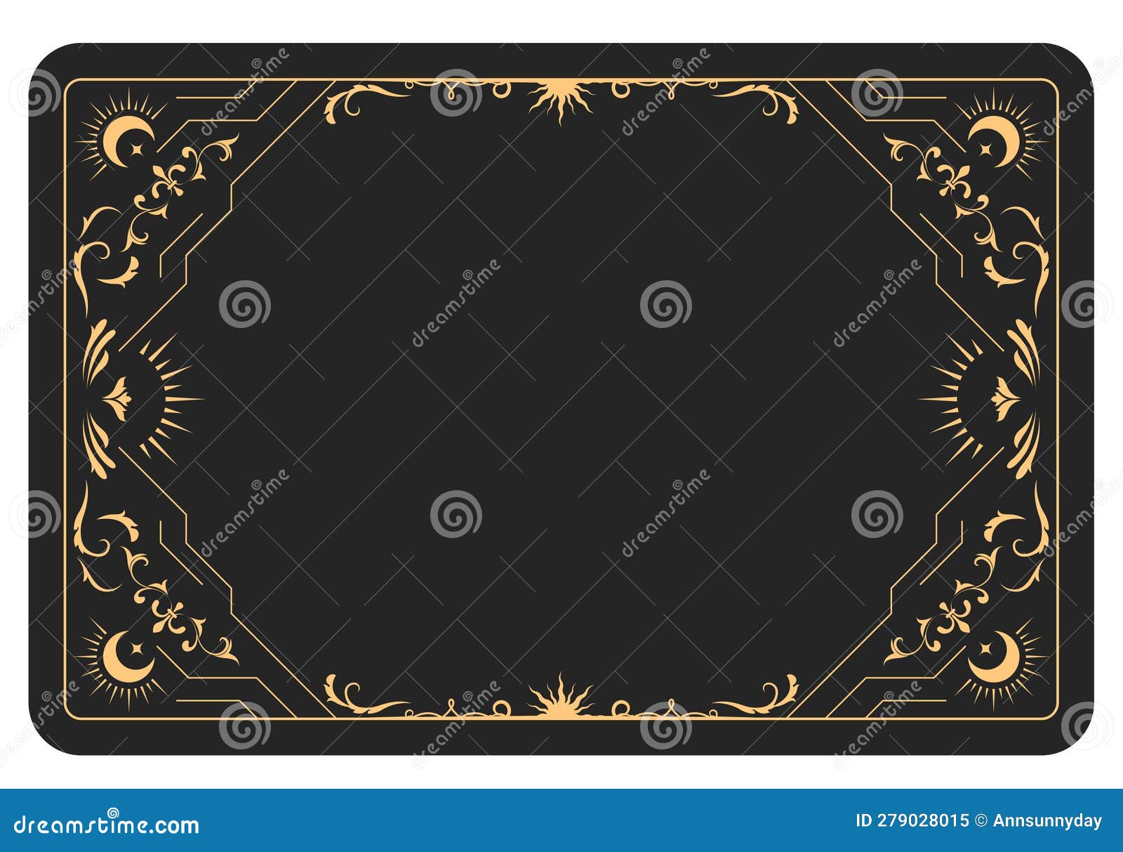 The Reverse Side of a Tarot Cards Batch, Frame with Fancy Pattern
