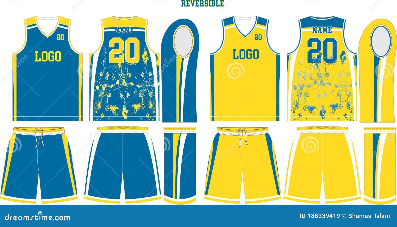 Download Reversible Basketball Uniform Jersey Shorts Custom Designs ...