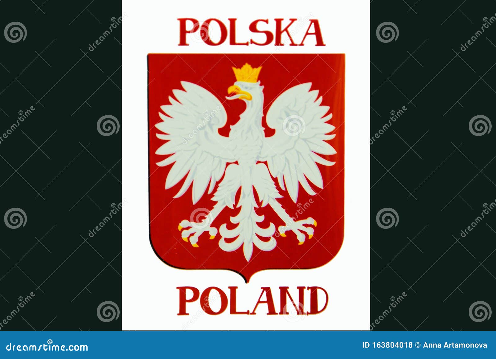 Placa Com Revestimento De Armas Emblema Nacional E Tradução De Texto Do  Inglês : República Polonesa. Terra Firme. Foto de Stock - Imagem de azul,  naturalize: 218567948