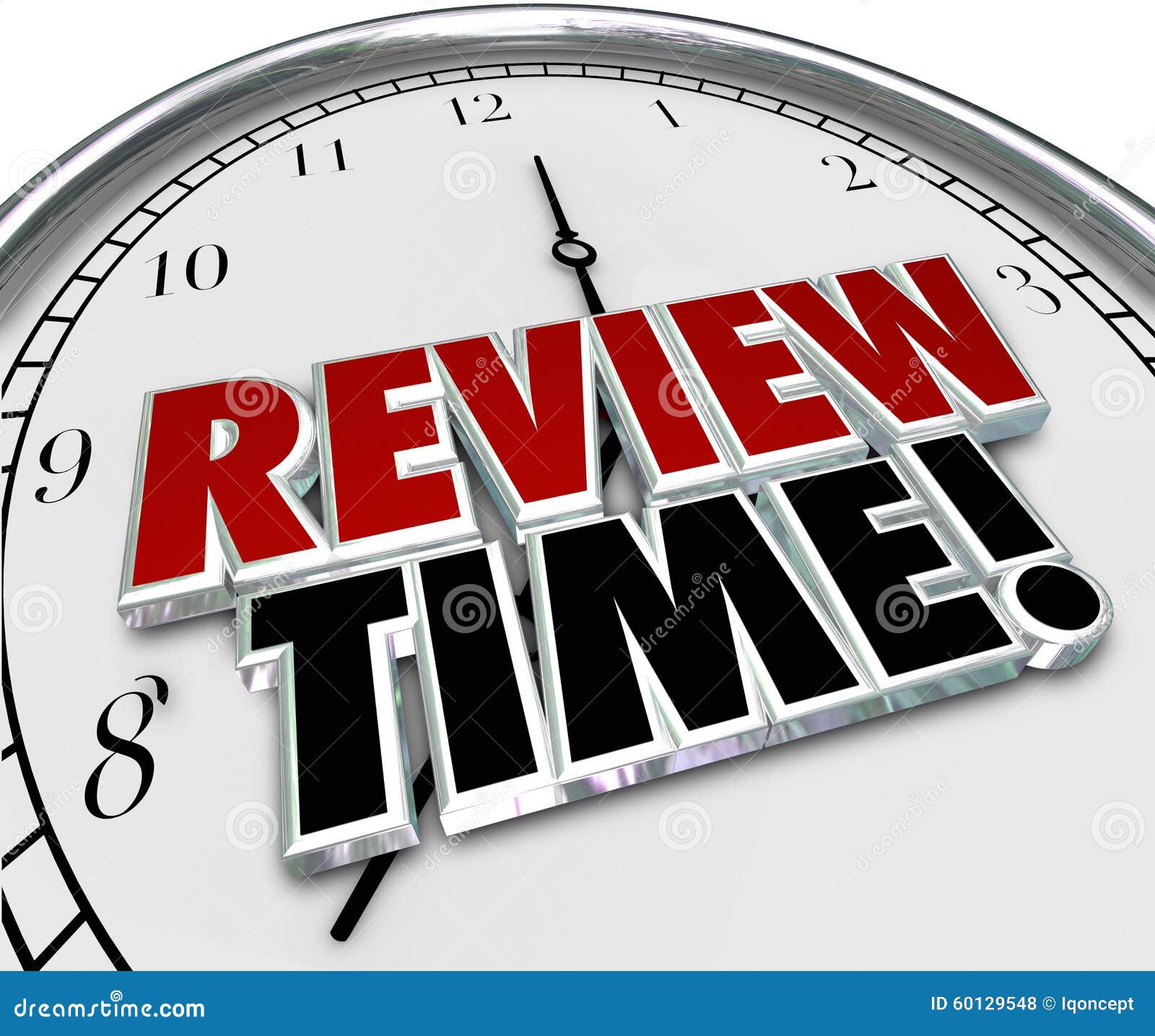 Review Time Clock Reminder Evaluation Assessment Stock ...