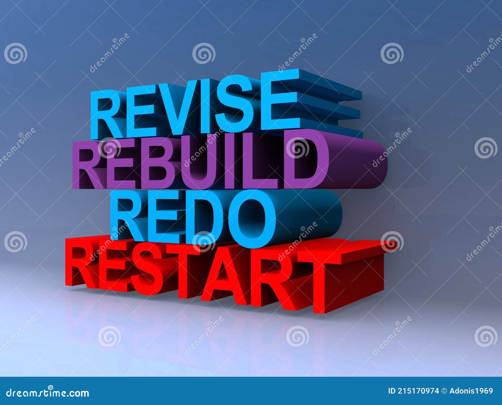 revise rebuild redo restart on blue