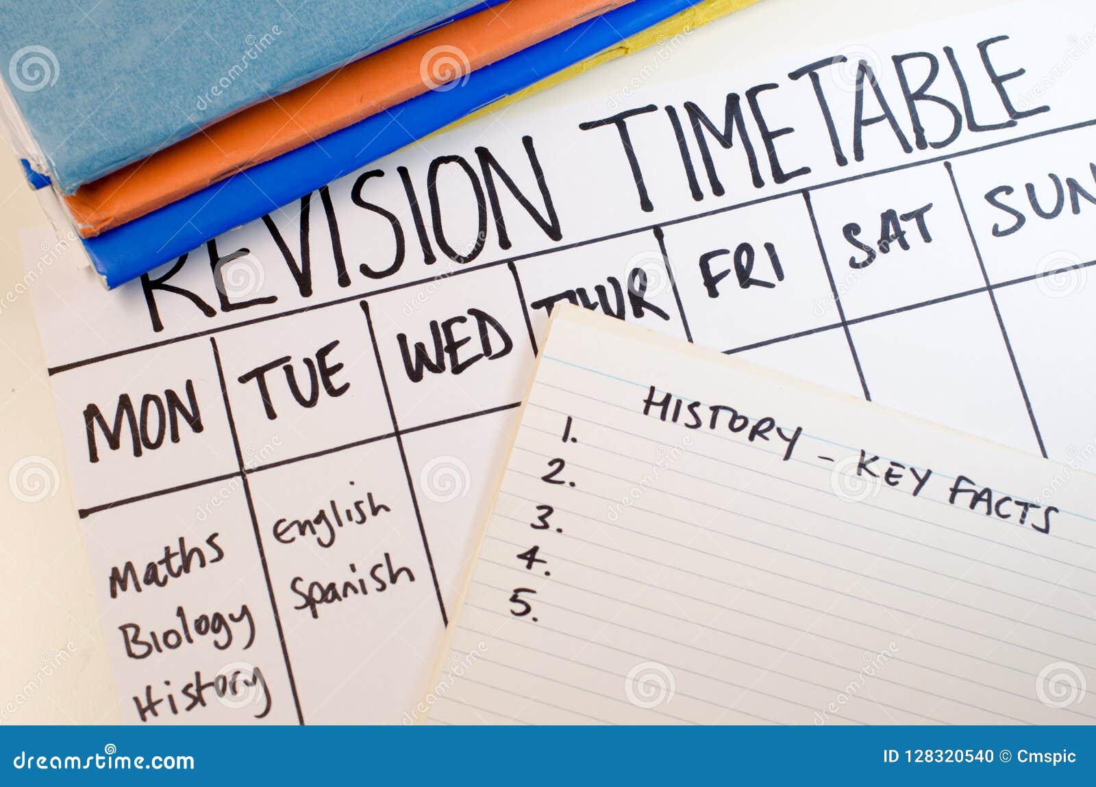 revision or study timetable concept