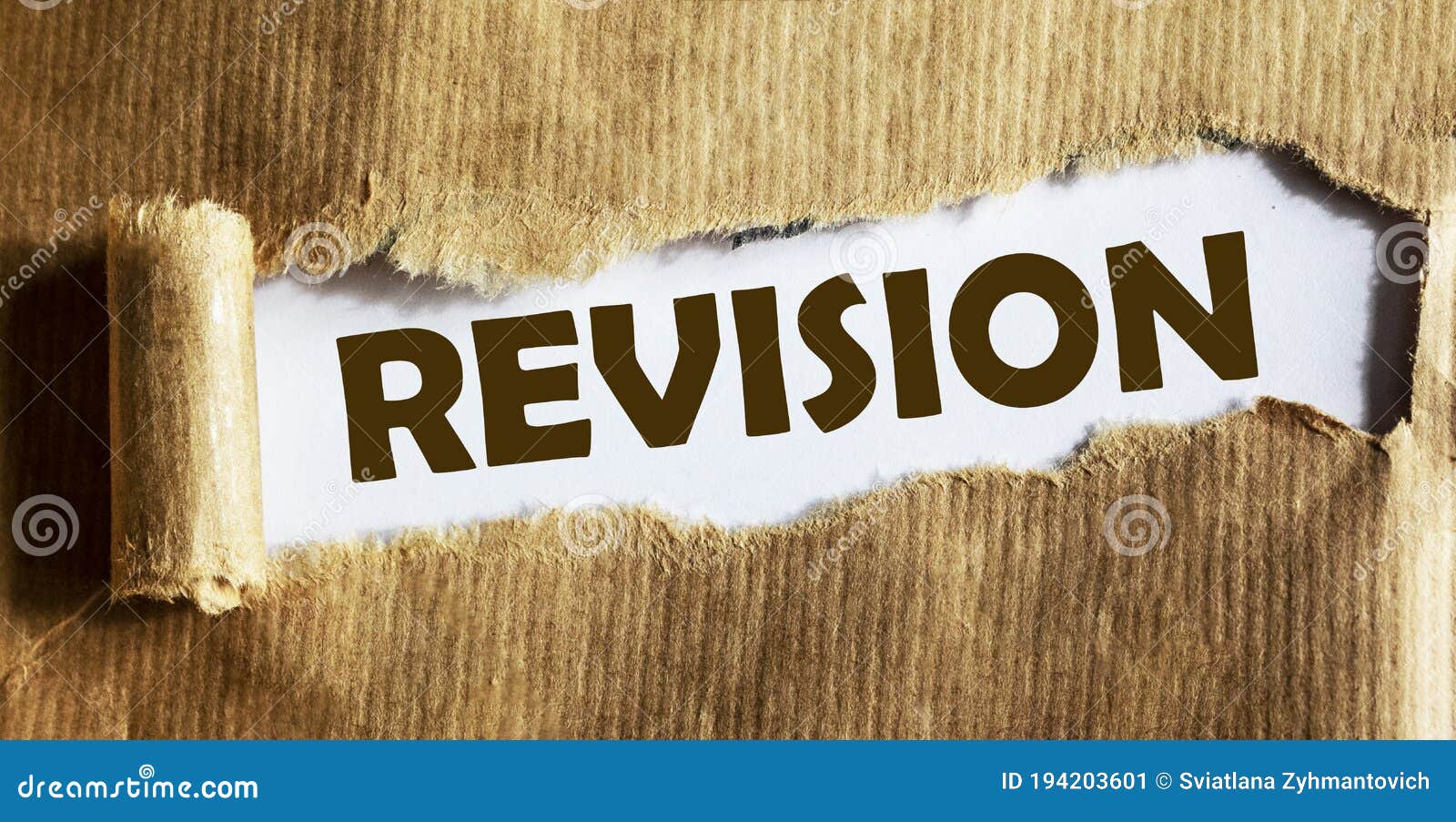 Revision Text is Written on Torn Paper Stock Image - Image of homework,  correction: 194203601