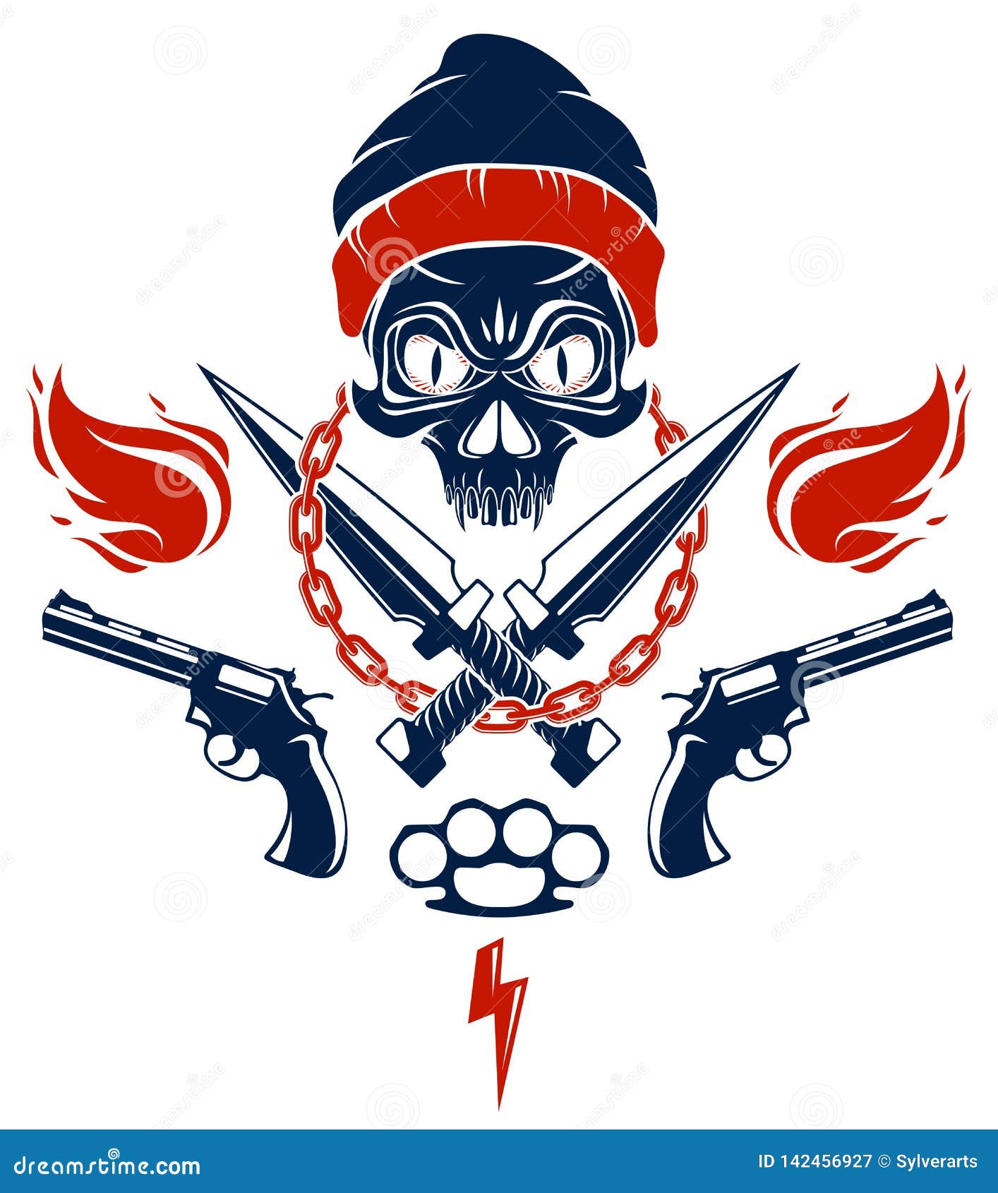 Revolution and Riot Wicked Emblem or Logo with Aggressive Skull ...