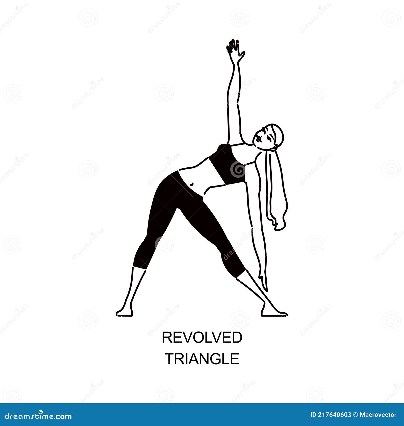 Woman Doing Revolved Triangle Pose Parivrtta Trikonasana Exercise Stock  Vector - Illustration of female, beautiful: 239961086