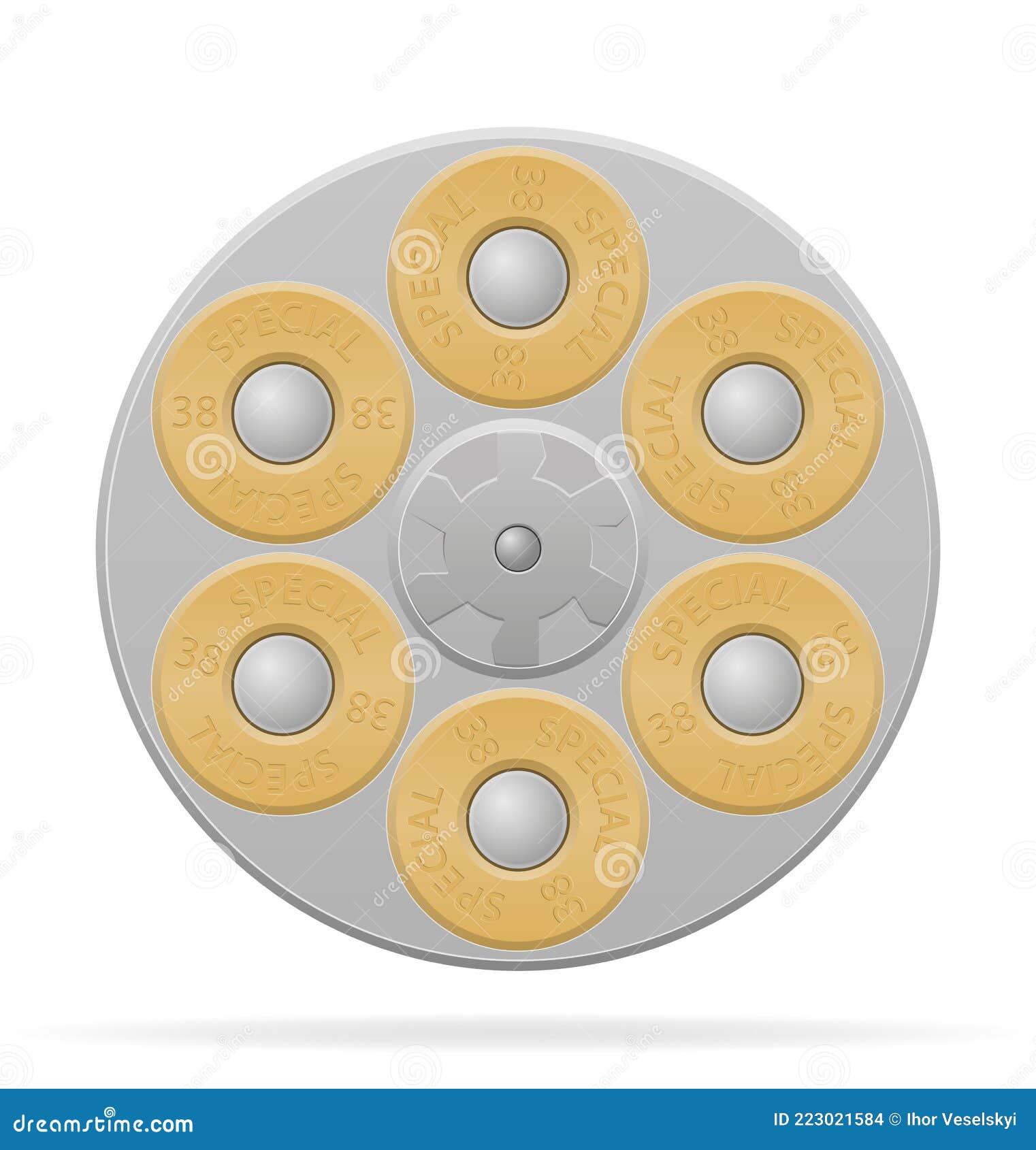 Revolver Cylinder Vector Illustration Stock Vector - Illustration of