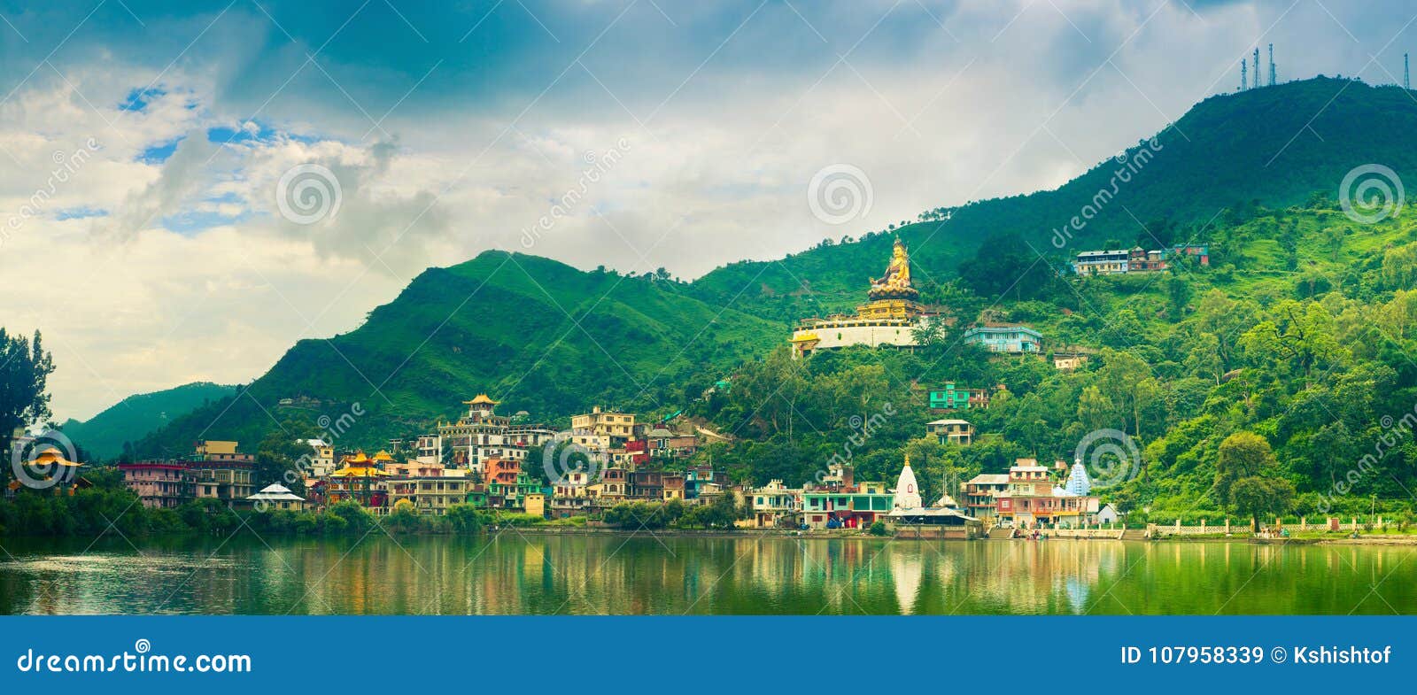 The View Of Rewalsar Town And Rewalsar Lake (Tso Pema Lotus) In