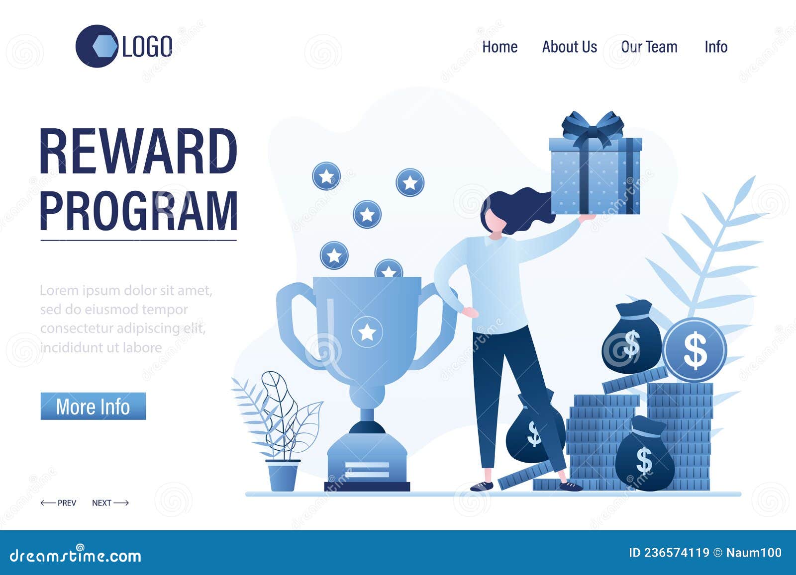 reward-program-landing-page-template-happy-woman-consumer-holds-in