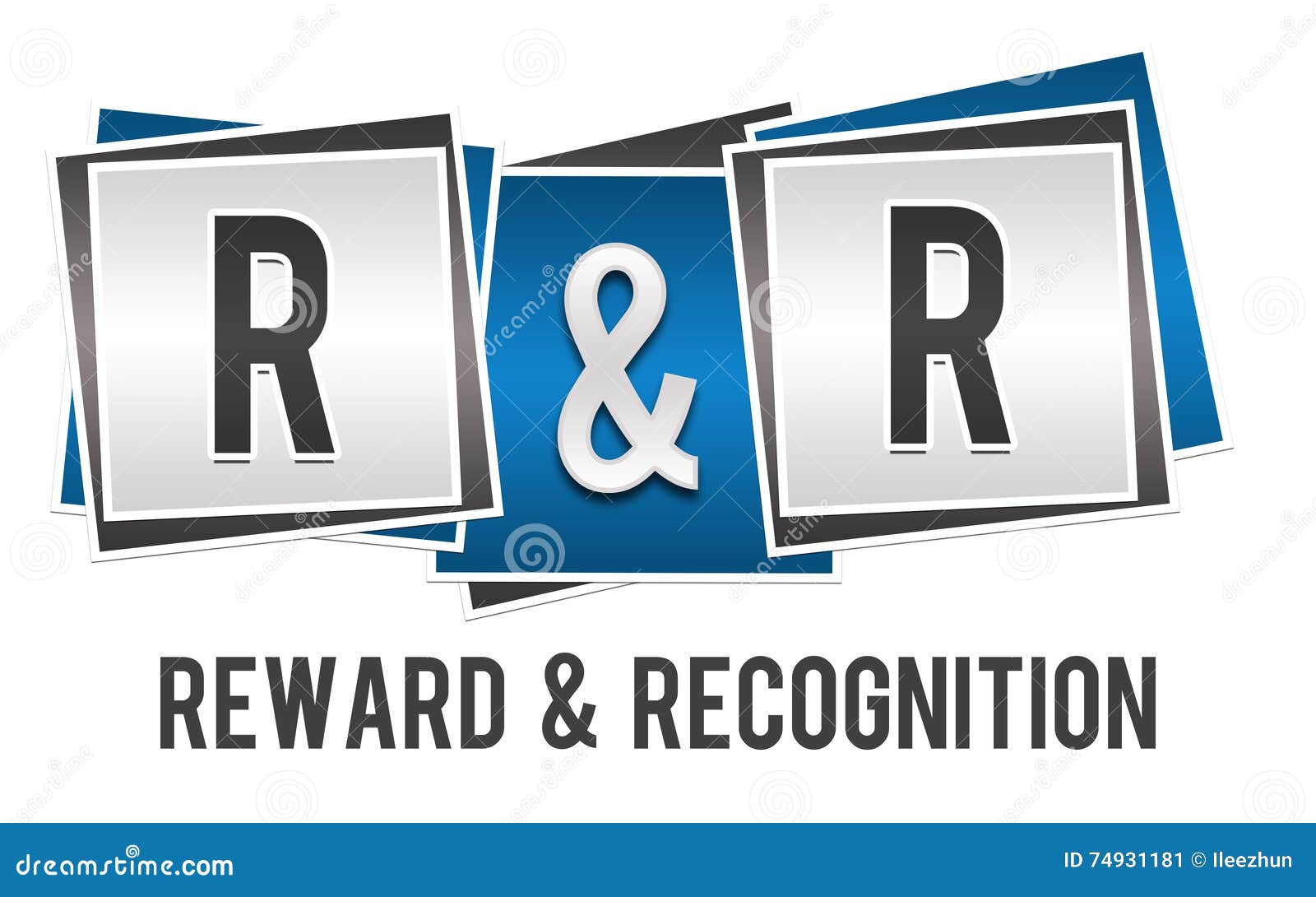 Reward and Recognition Blue Grey Blocks Stock Illustration - Illustration  of alphabets, grey: 74931181