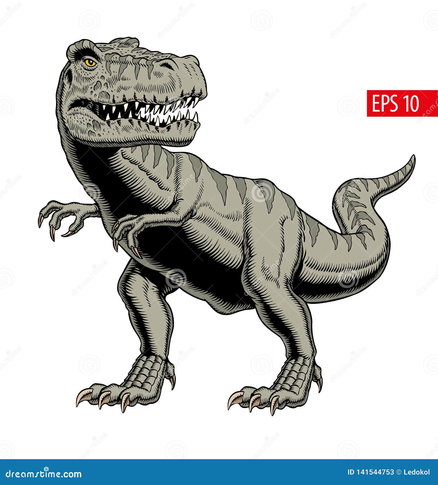 Tyrannosaurus Rex Ou Trex Dinossauro Vetor De Esboço Ilustração do