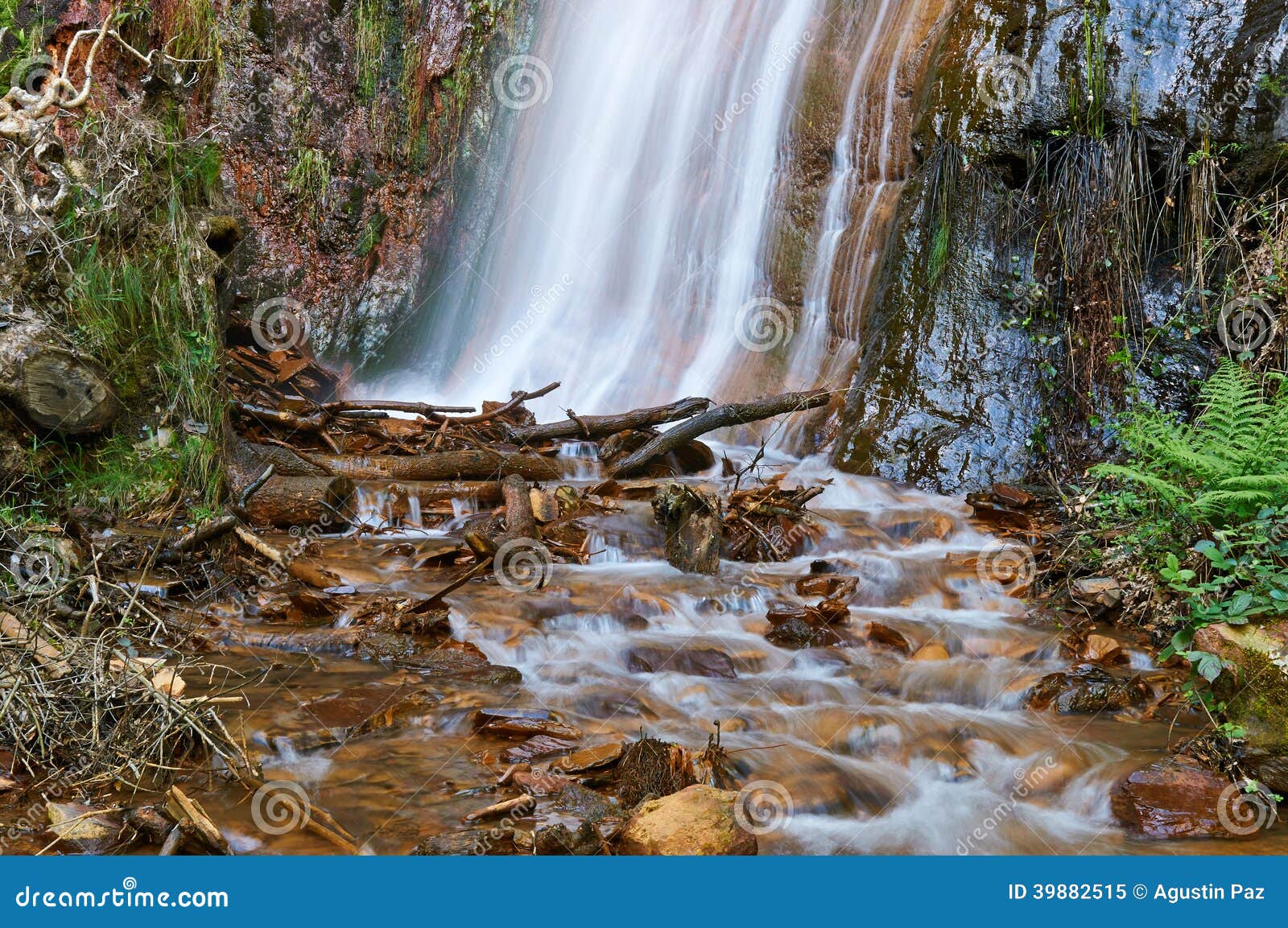 rexio waterfall in folgoso do courel (or caurel), lugo, spain