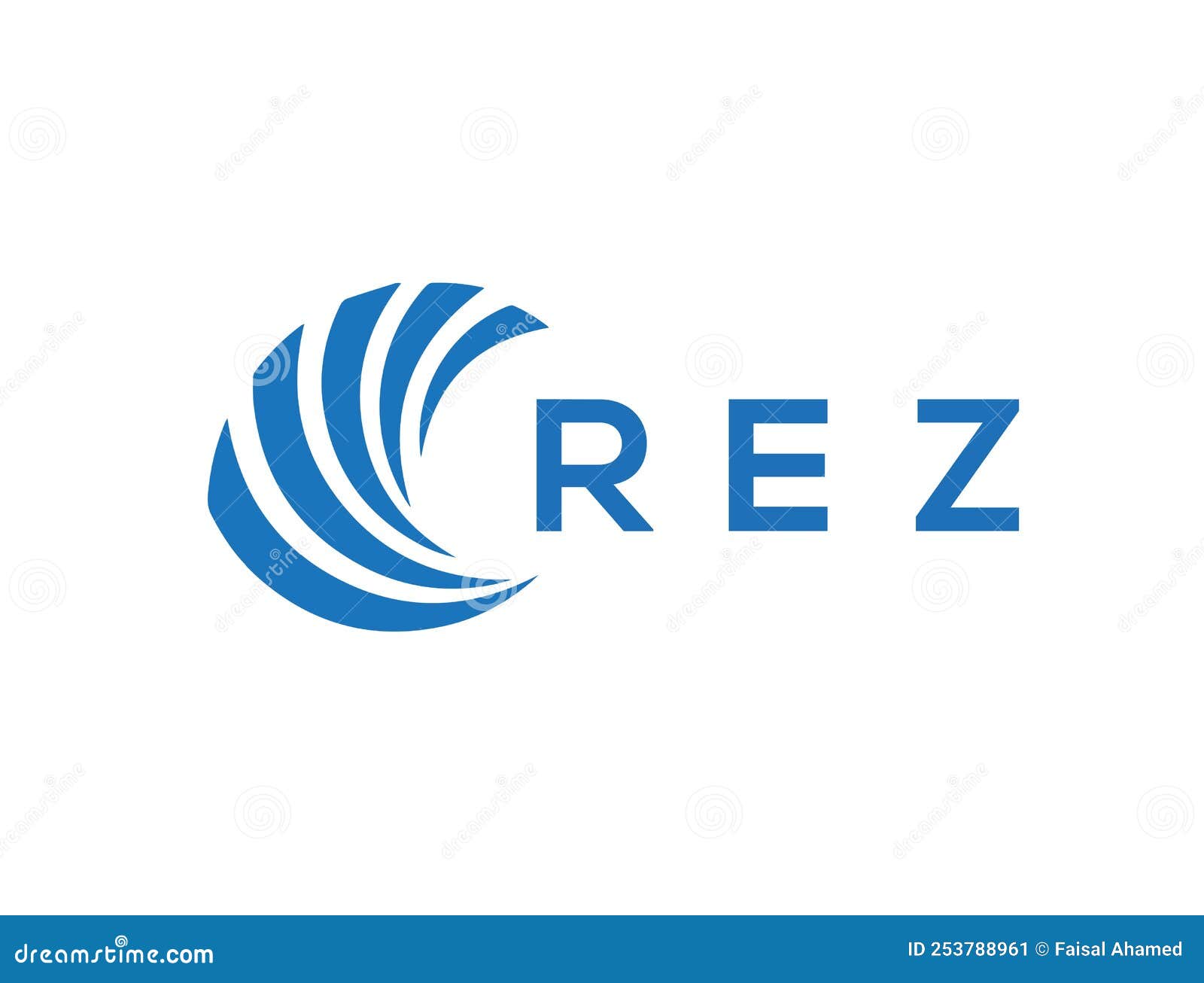 rez letter logo  on white background. rez creative circle letter logo concept