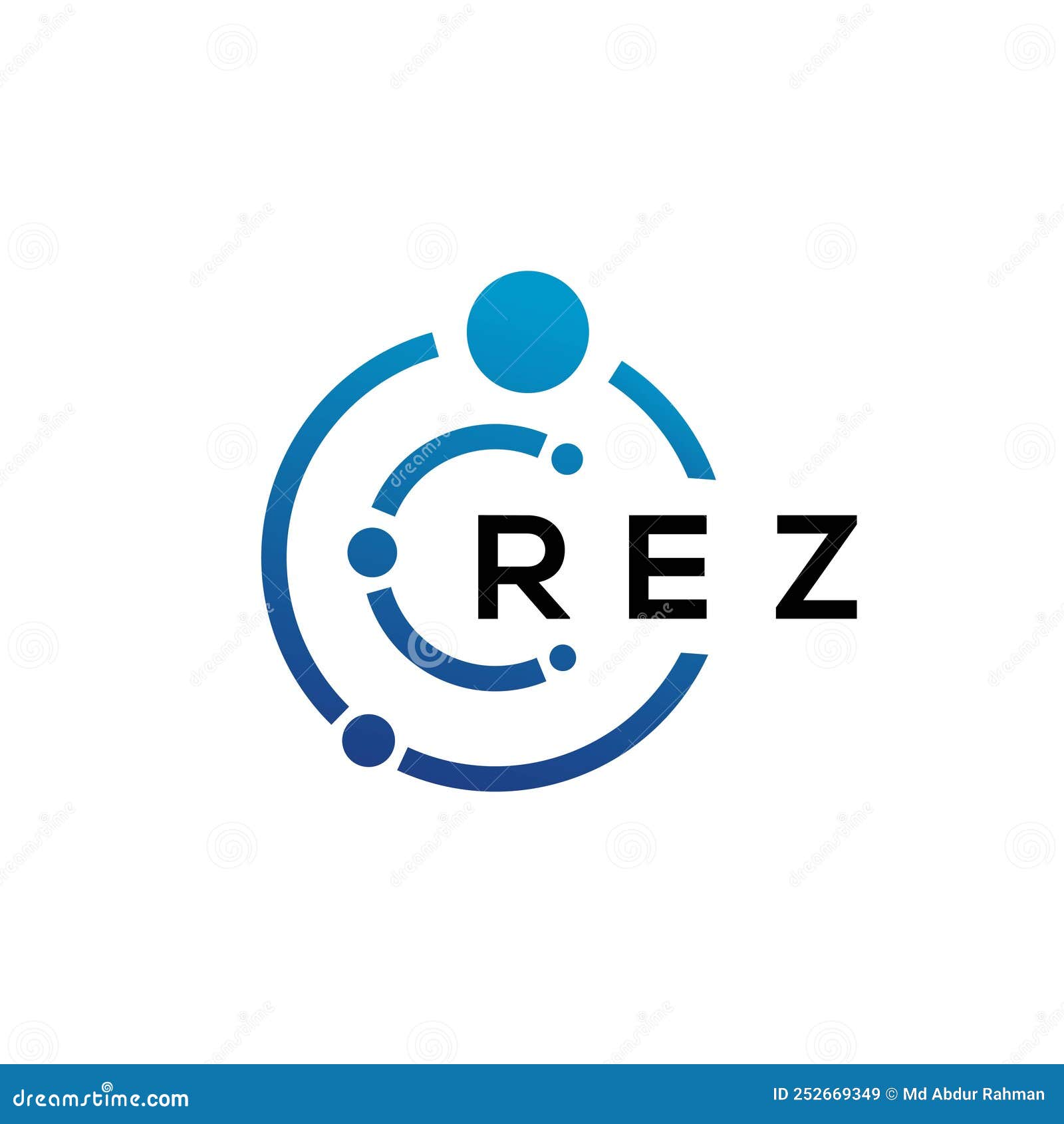 rez letter technology logo  on white background. rez creative initials letter it logo concept. rez letter 