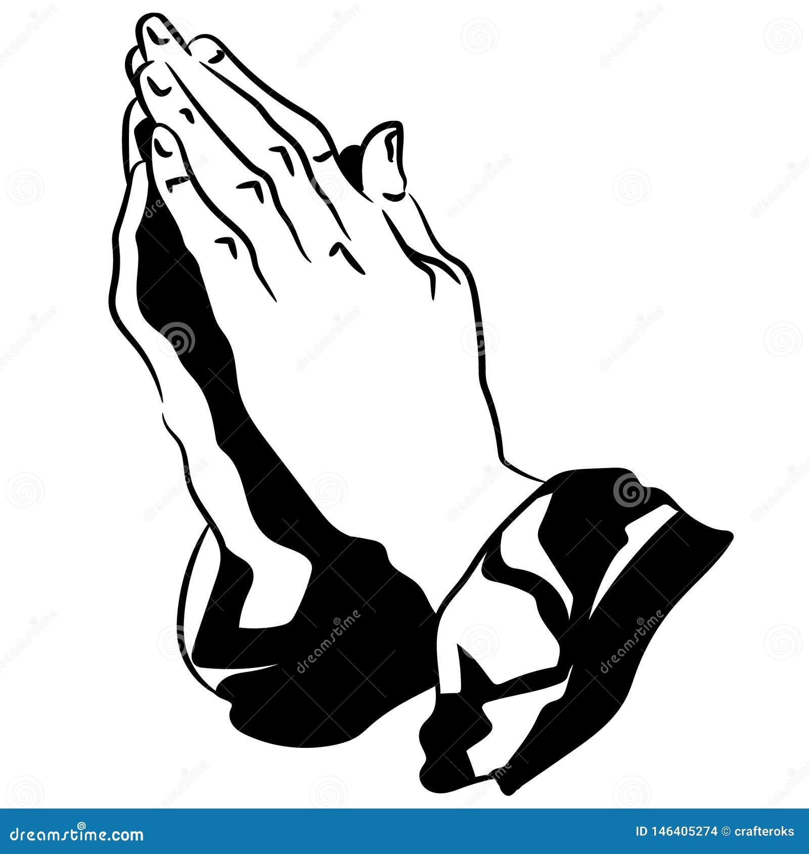 Download Praying Hands Vector Illustration By Crafteroks Ilustração do Vetor - Ilustração de sinal ...