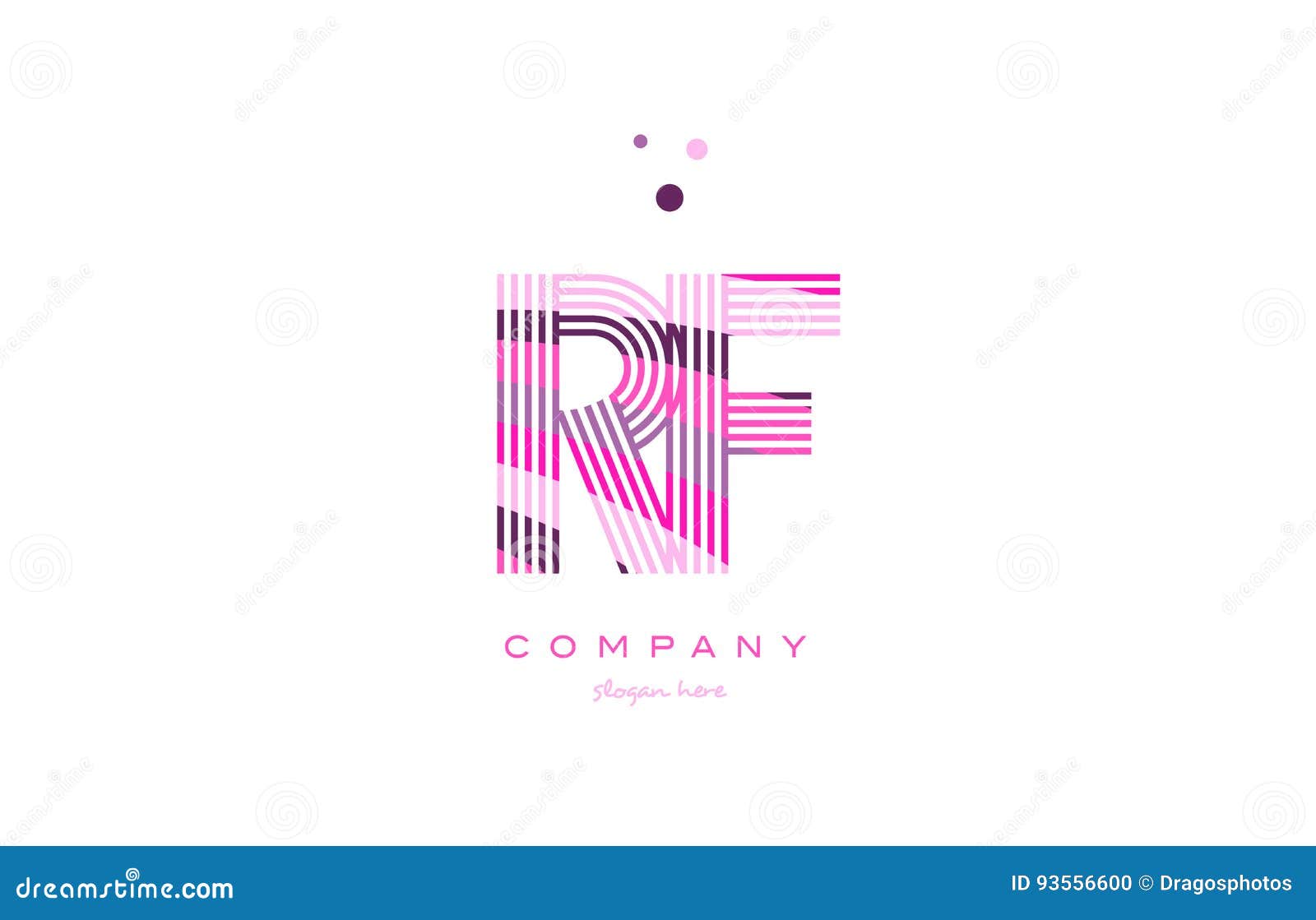 rf r f alphabet letter logo pink purple line icon template 